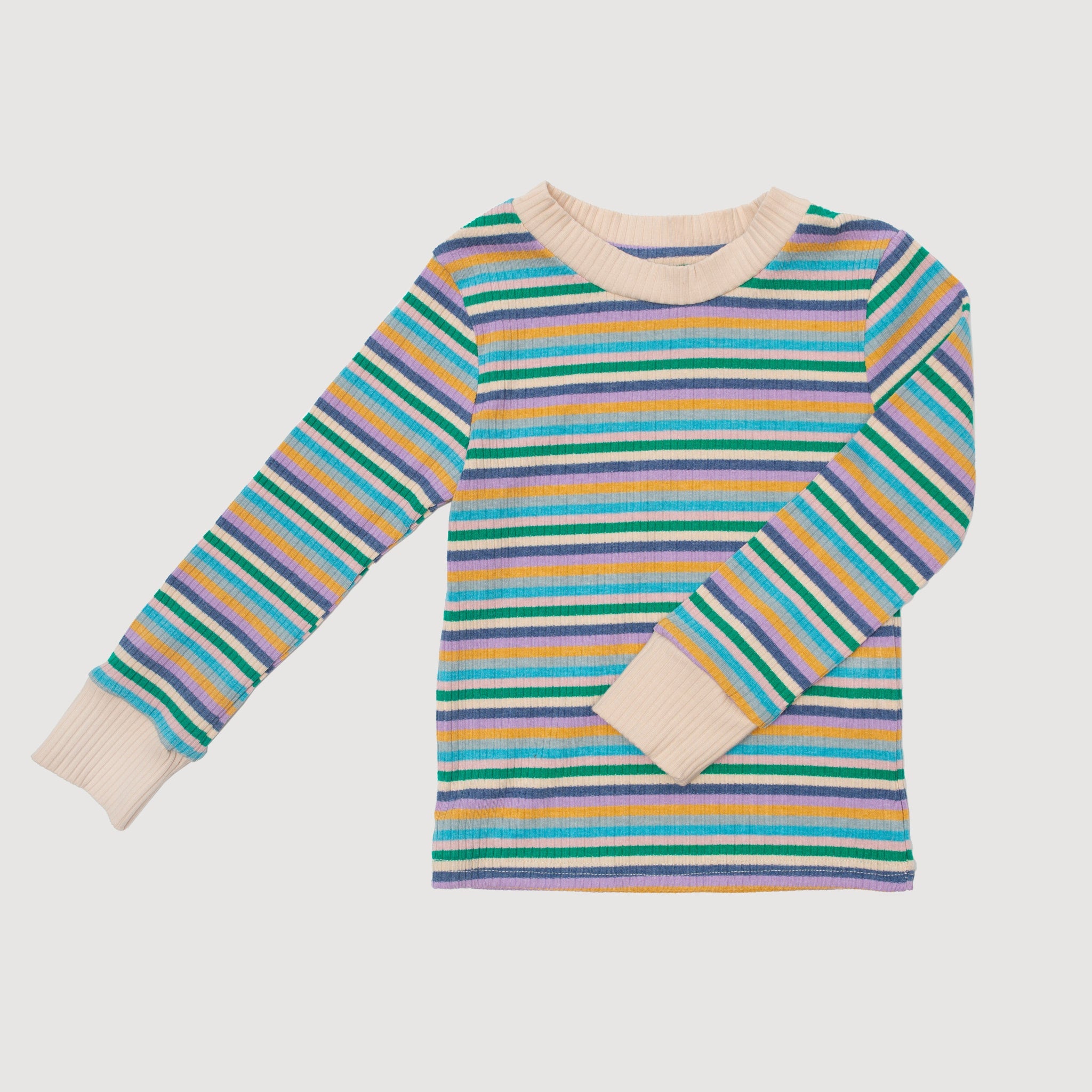 Cuffed Long Sleeve Top - Blue Stripes bel & bow