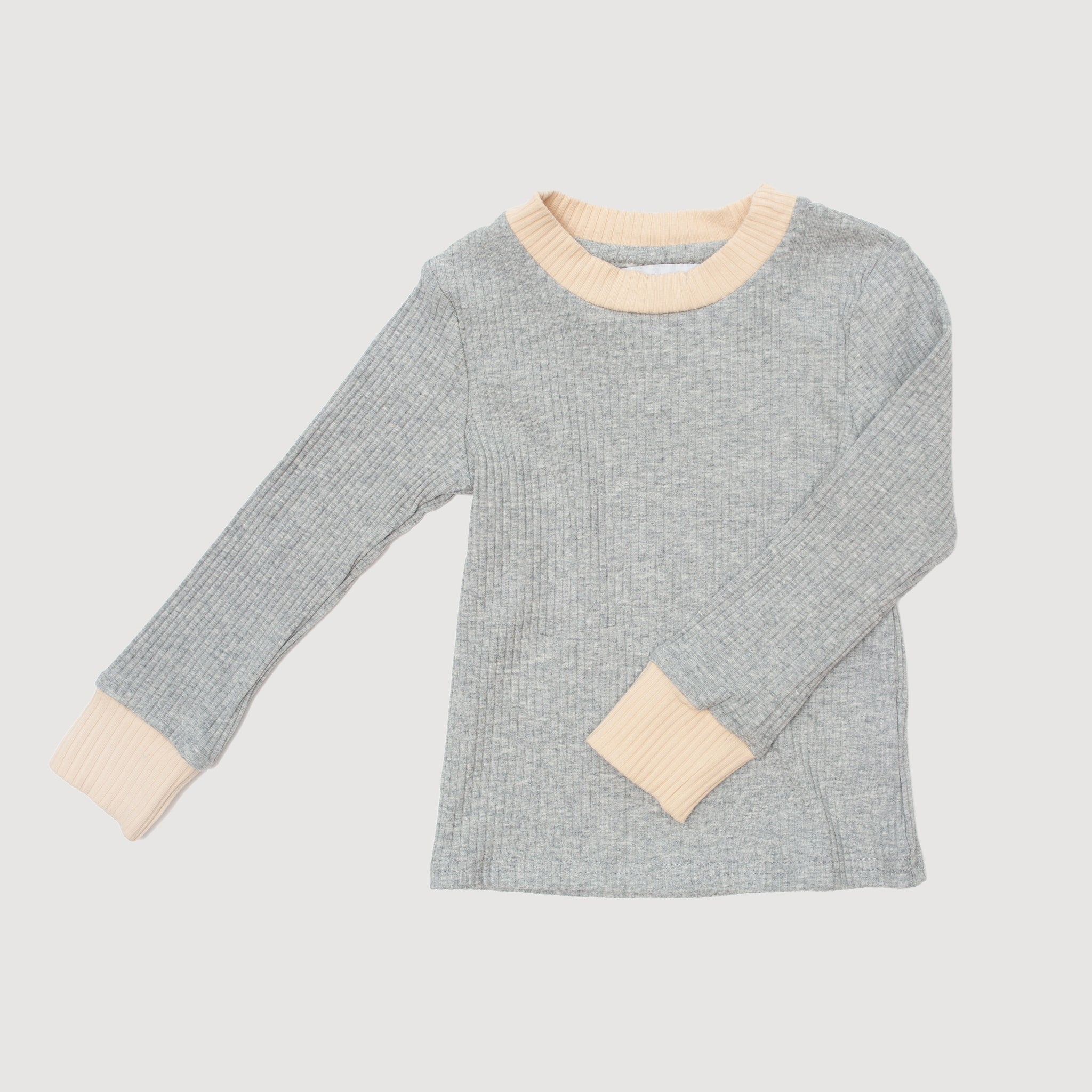 Cuffed Long Sleeve Top - Grey Marle bel & bow