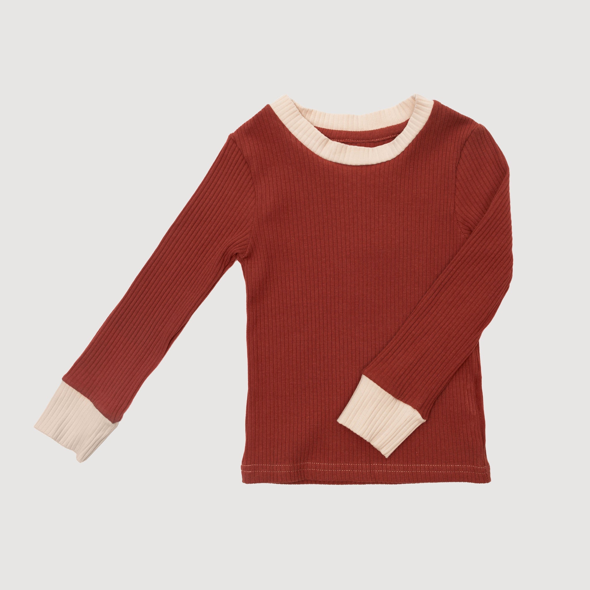 Cuffed Long Sleeve Top - Rust bel & bow