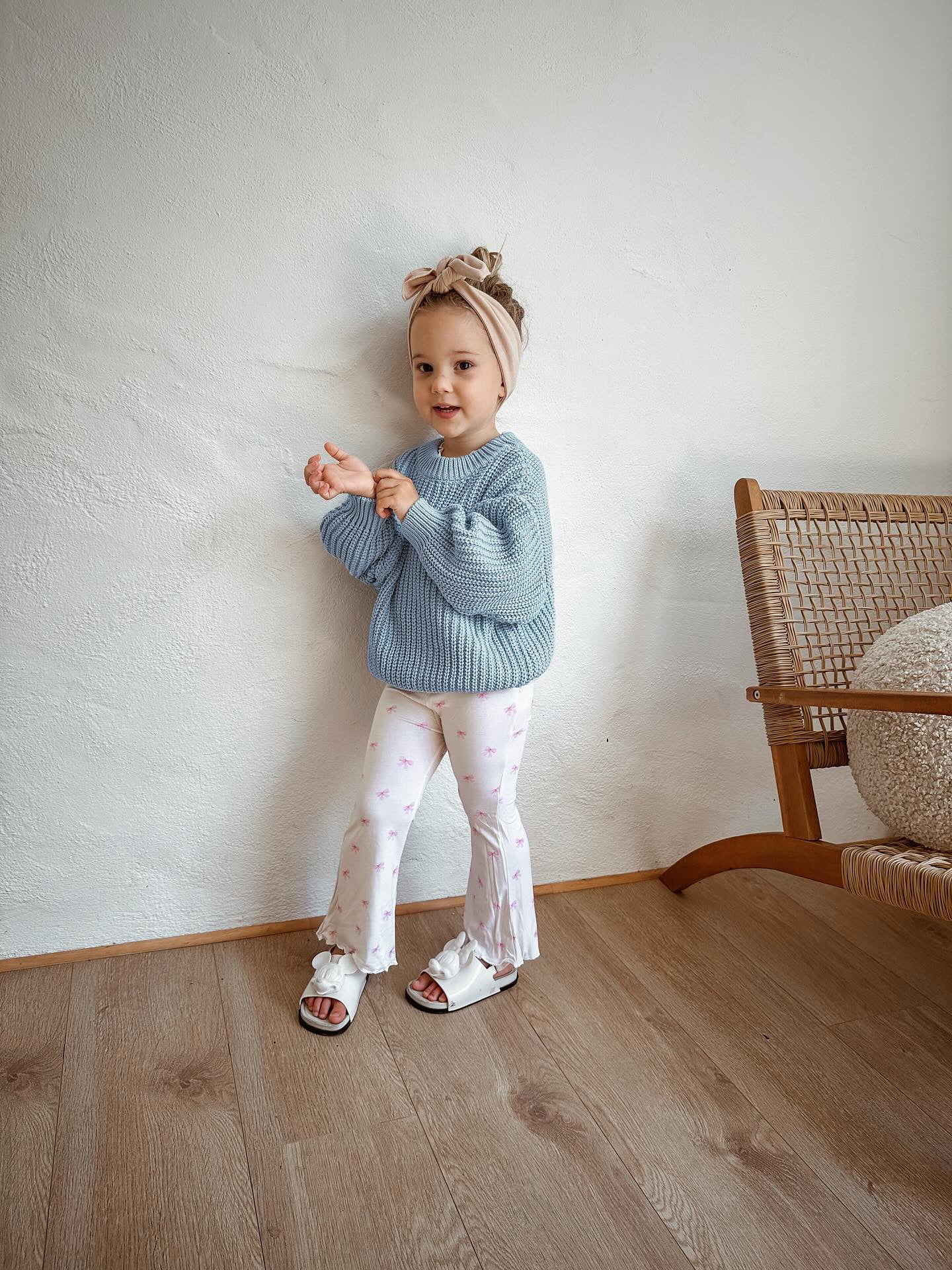 Gingham Bow Print Bamboo Bell Bottoms
