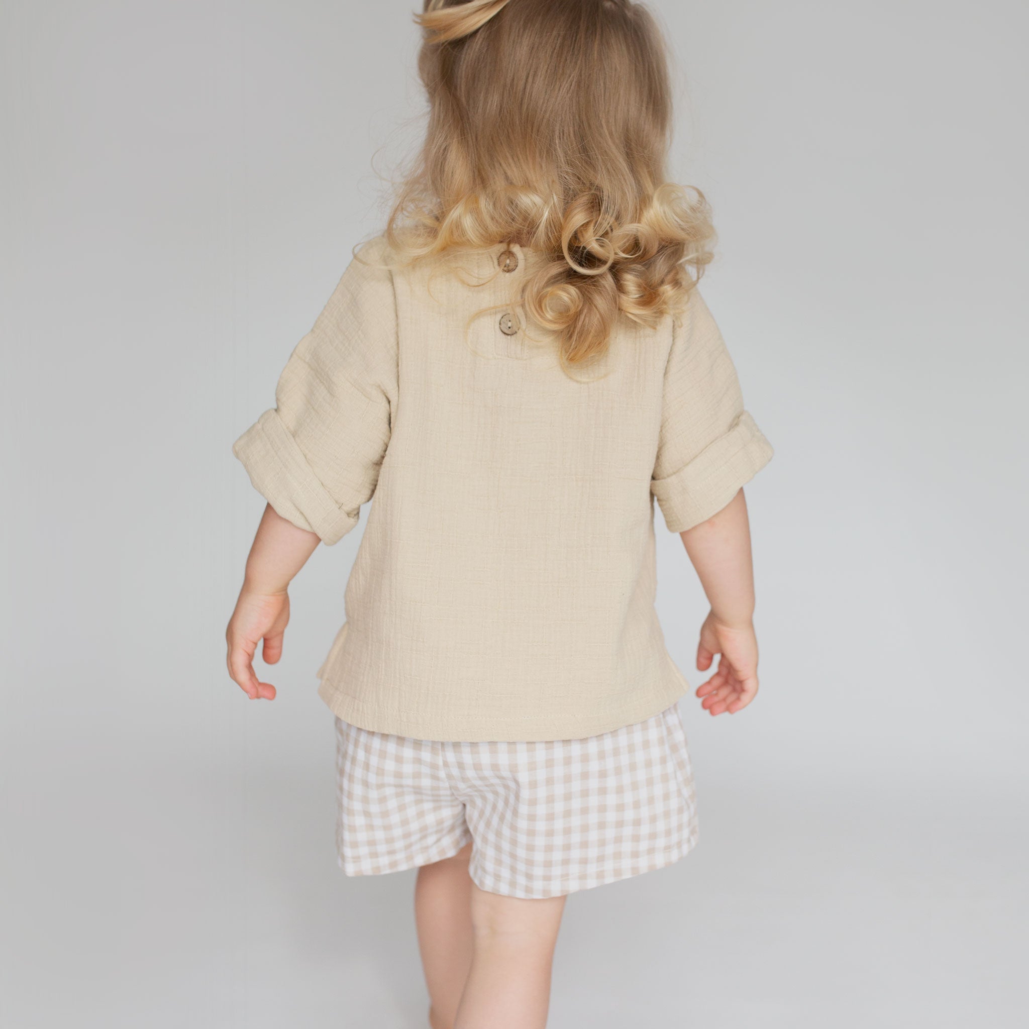 Half Sleeve Textured Cotton Top - Brûlée bel & bow