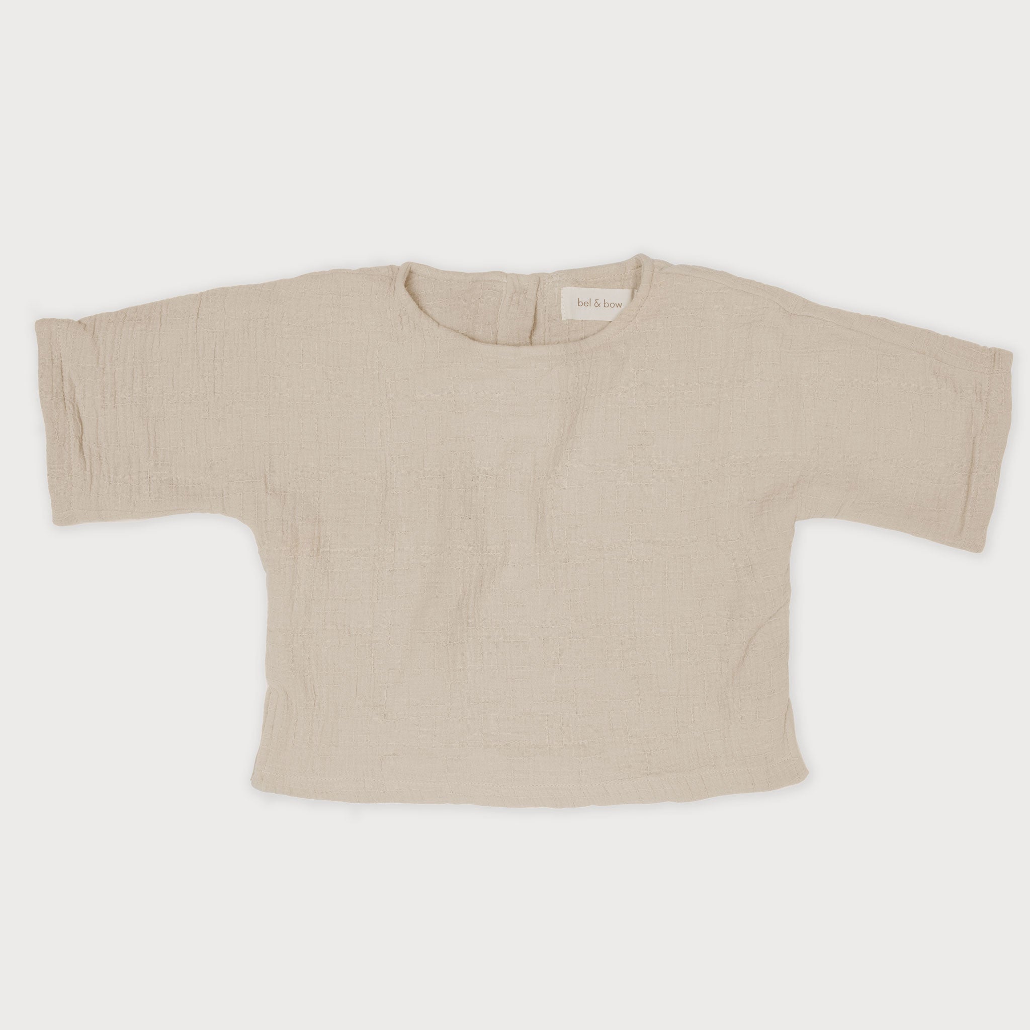 Half Sleeve Textured Cotton Top - Brûlée bel & bow