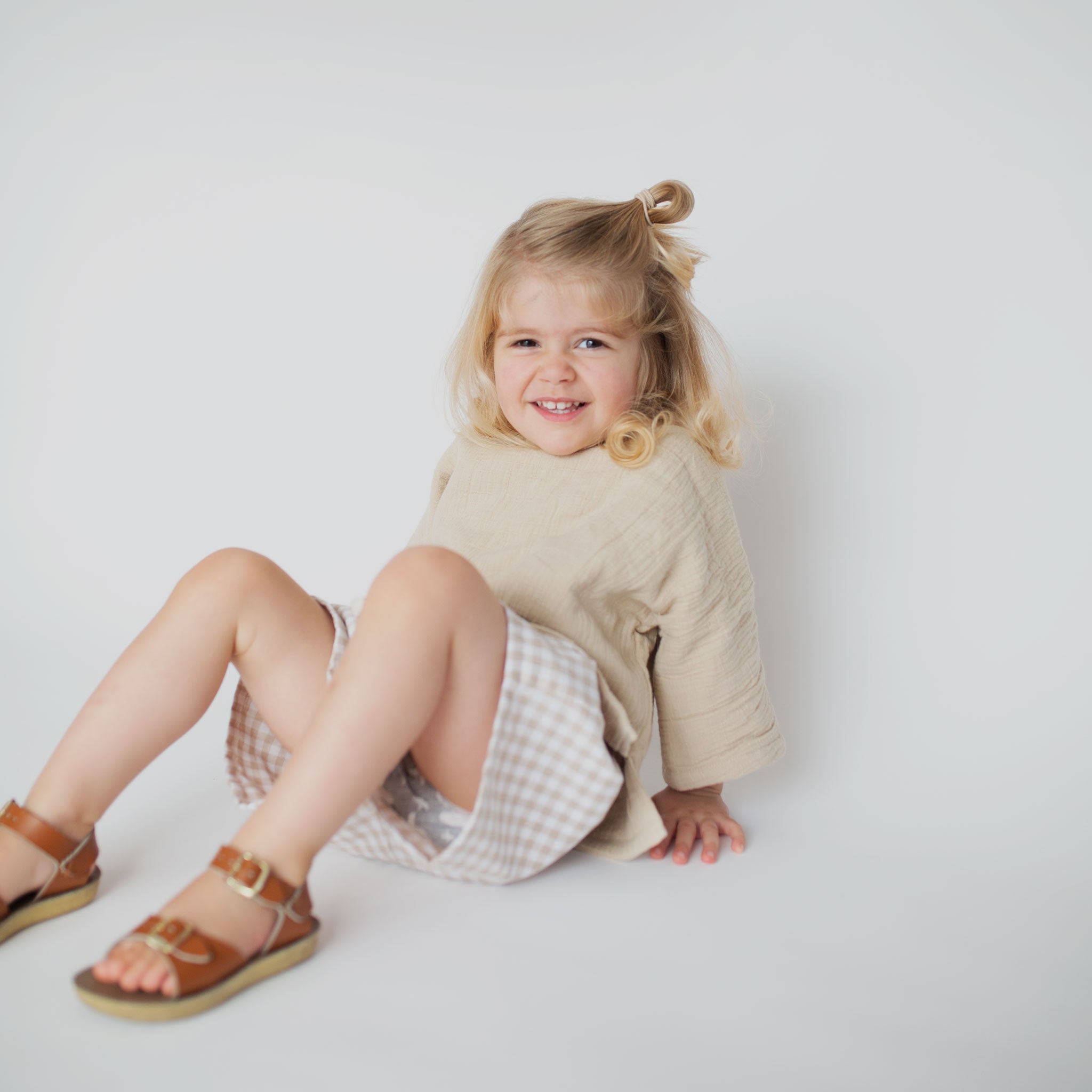 Half Sleeve Textured Cotton Top - Brûlée bel & bow