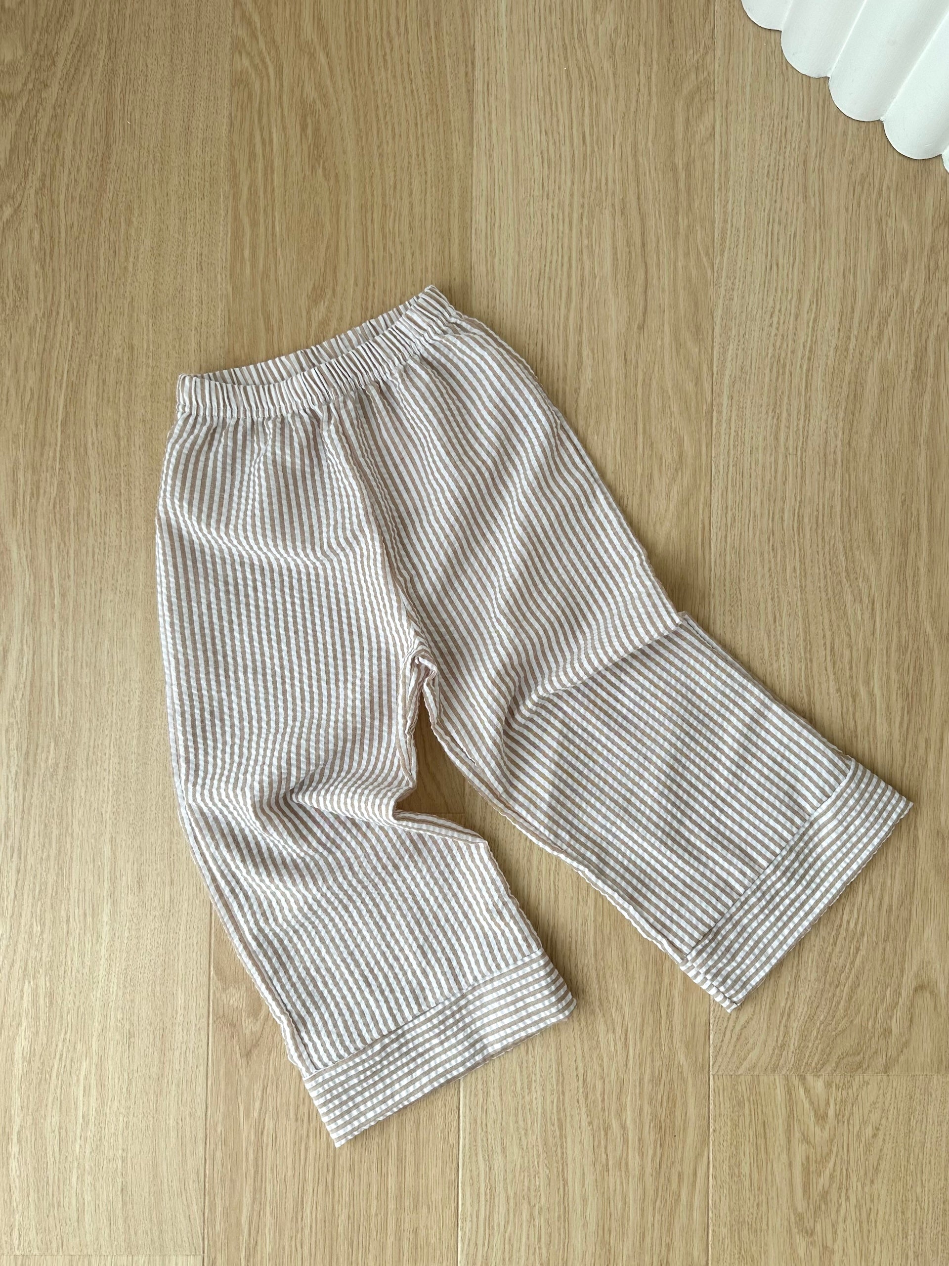 Seersucker Lounge Pants - Taupe
