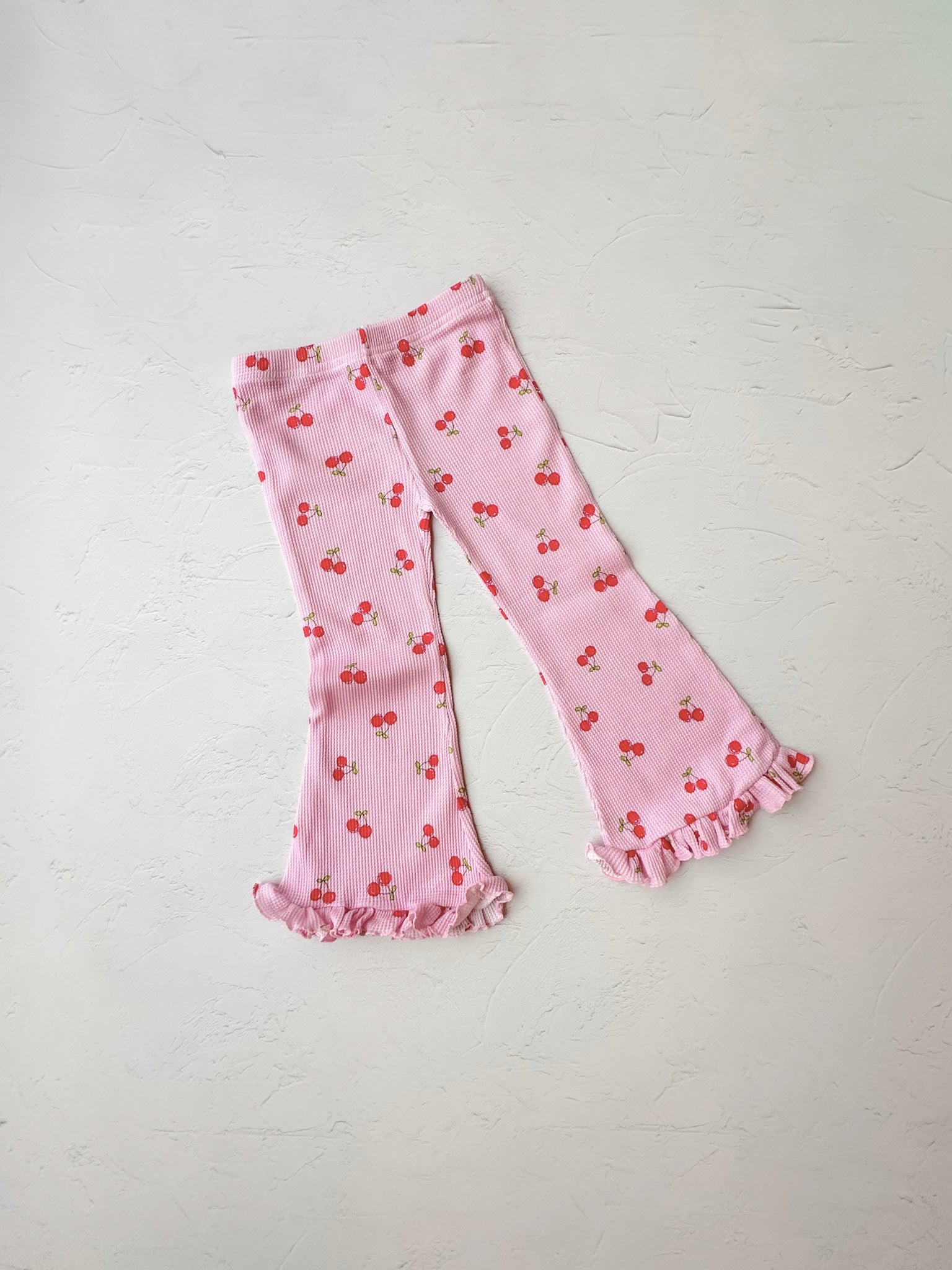 Cherry Waffle Ruffle Flares
