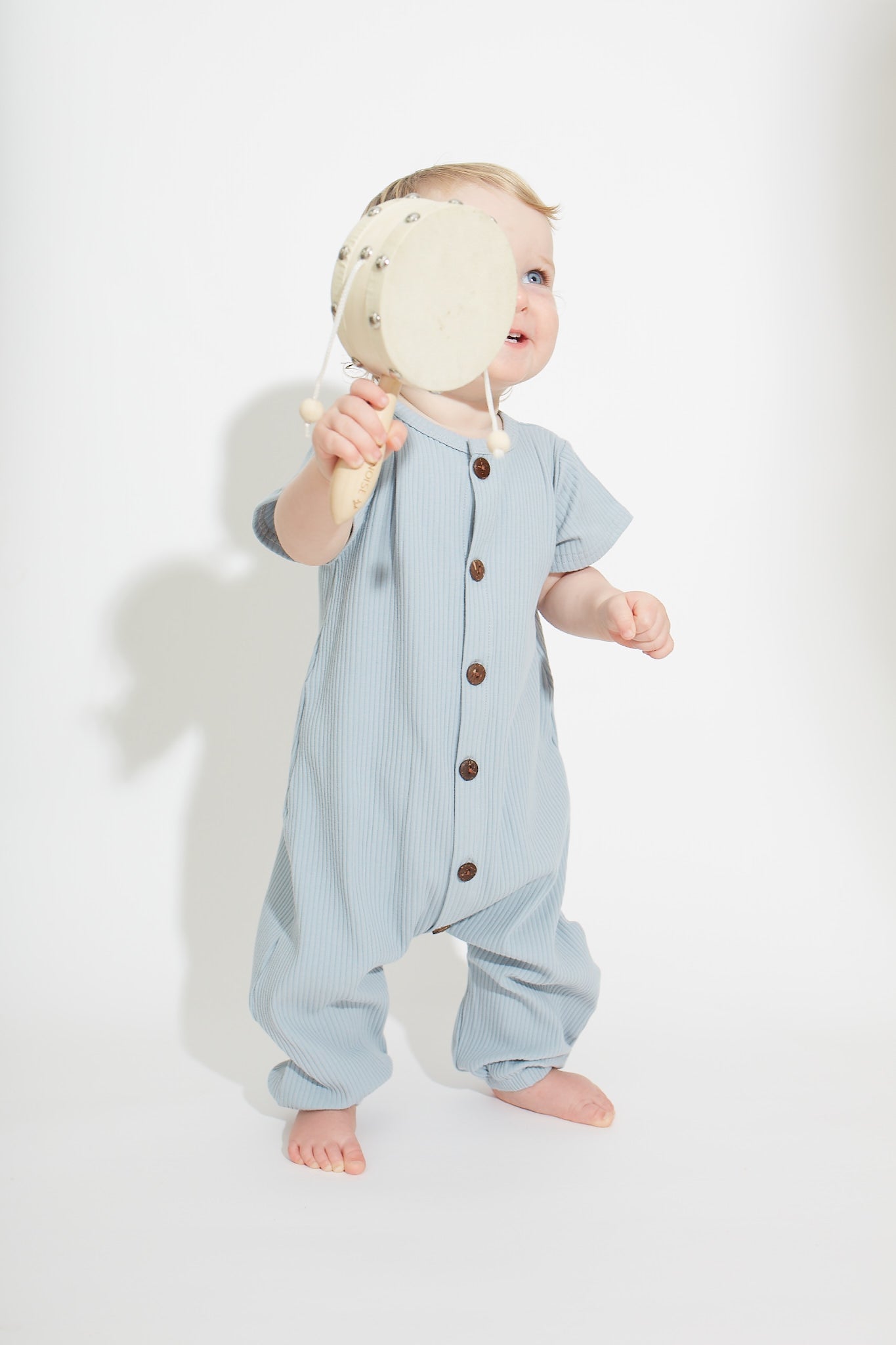 NEW COLOUR Ribbed Harem Jumpsuit - Duck Egg Blue