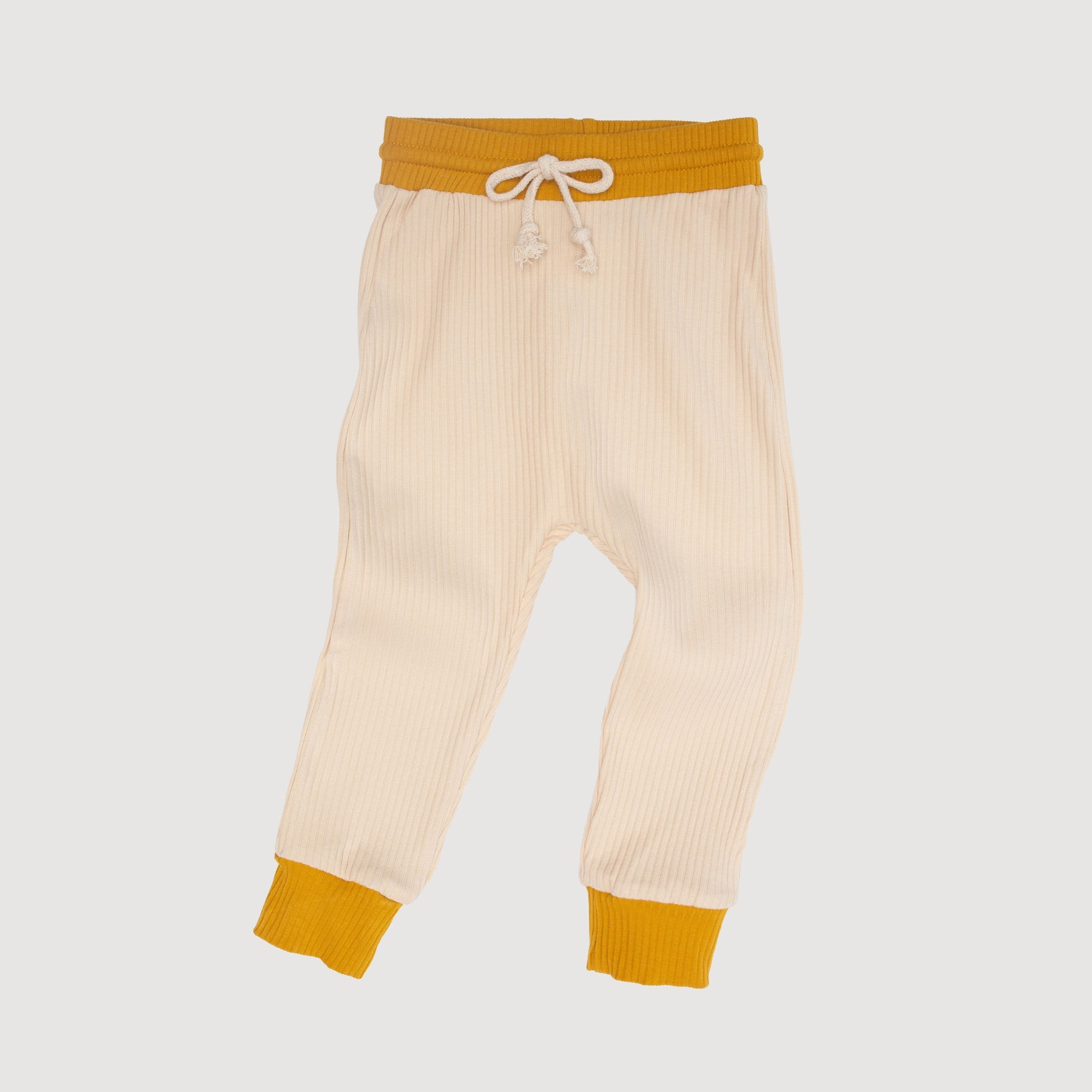 Jogger Pants - Oatmeal with Gold Binds bel & bow