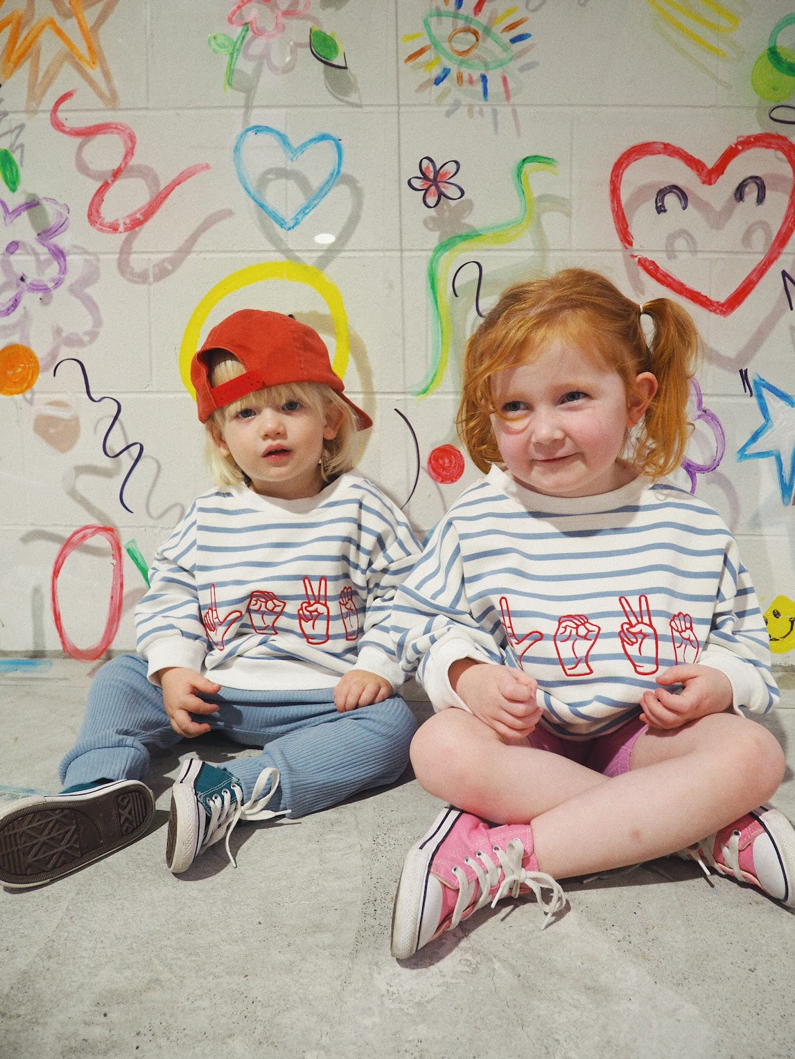 L.O.V.E French Terry Stripe Pullover bel & bow