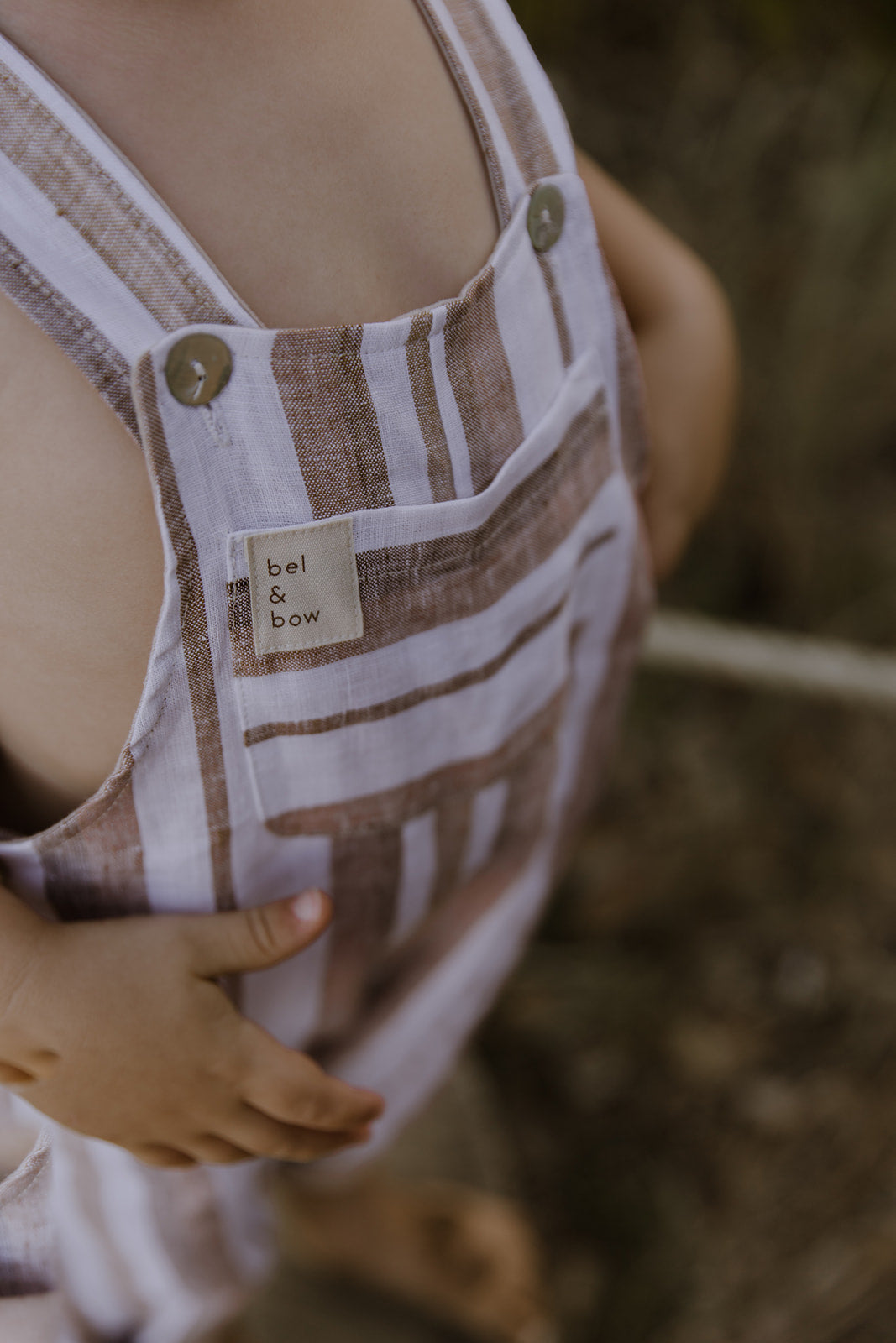 Linen Overall bel & bow