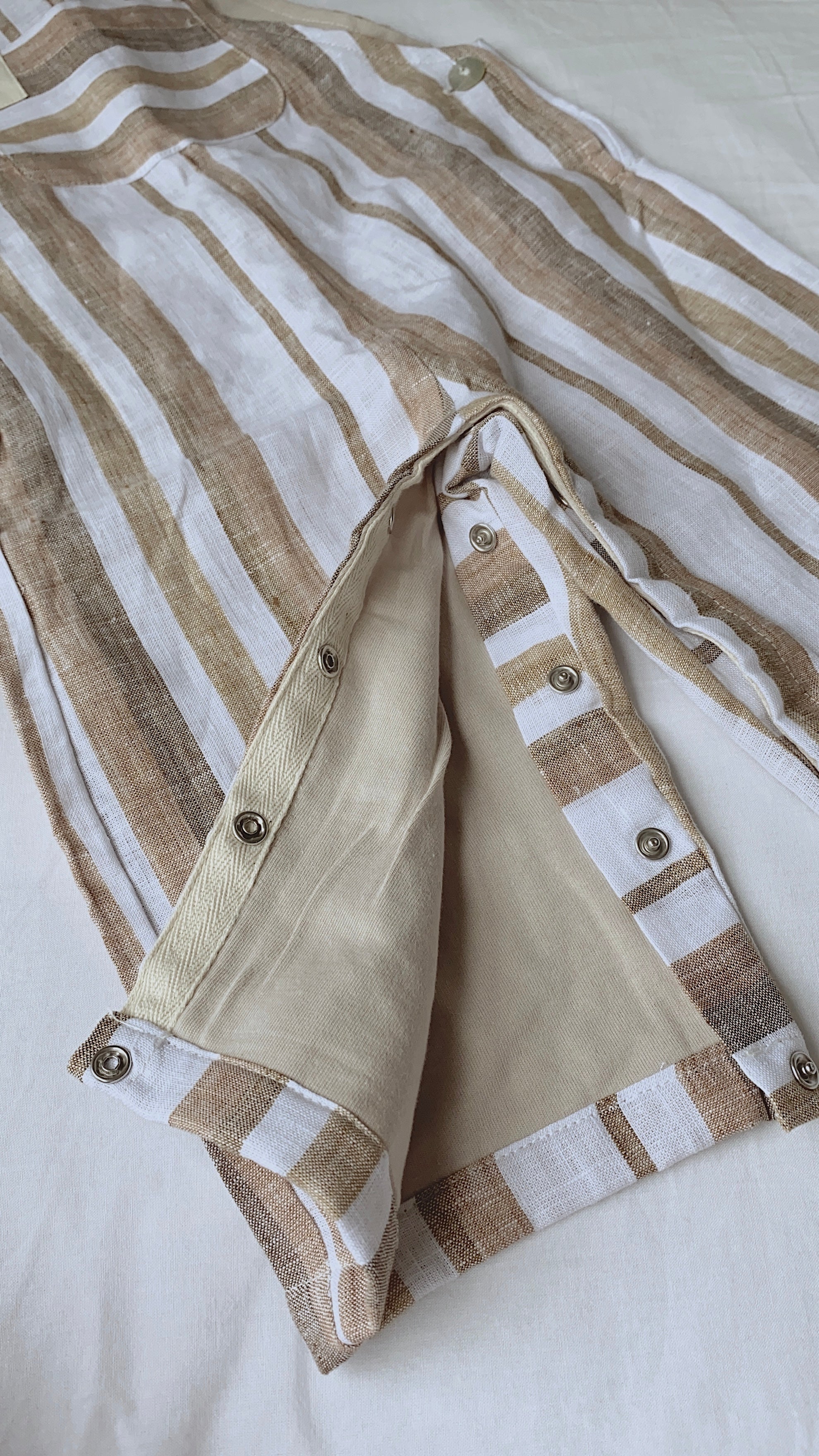 Linen Overall bel & bow