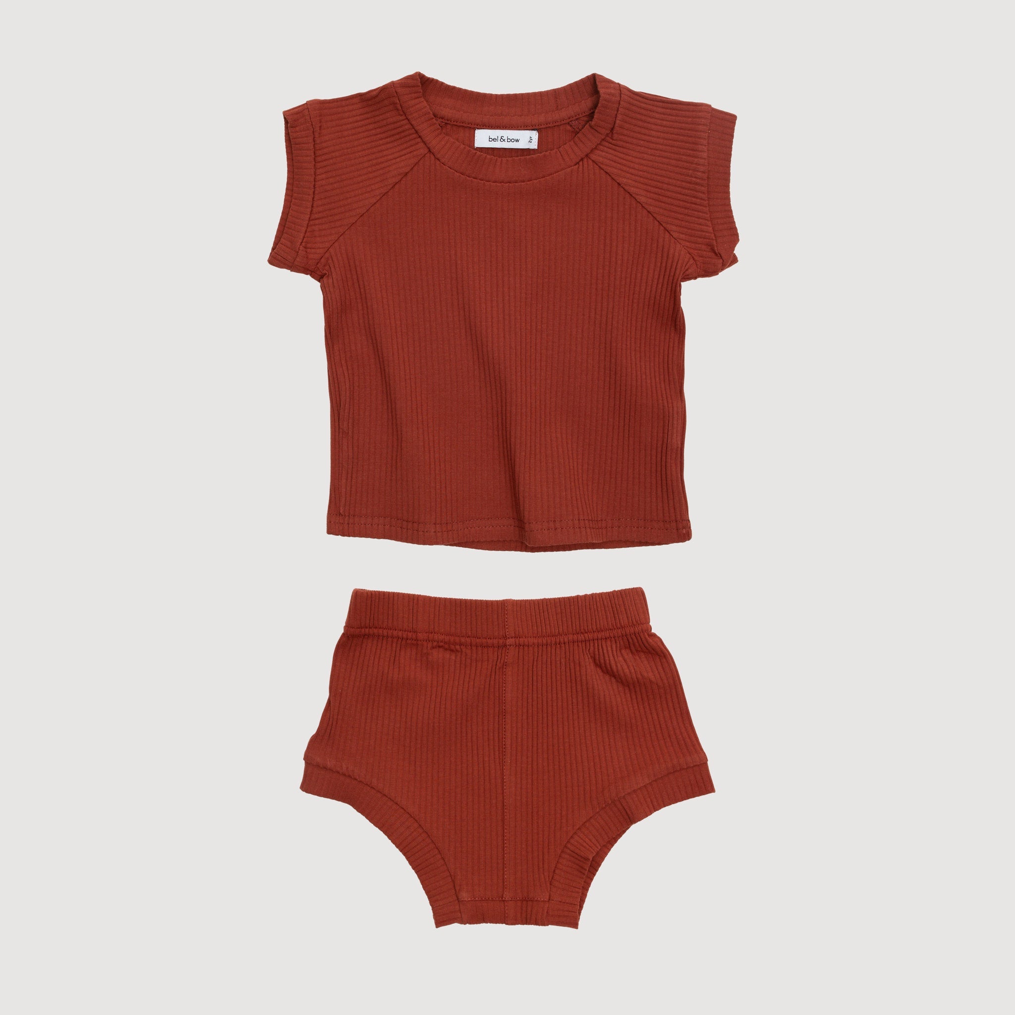 Little Raglan Set - Rust bel & bow
