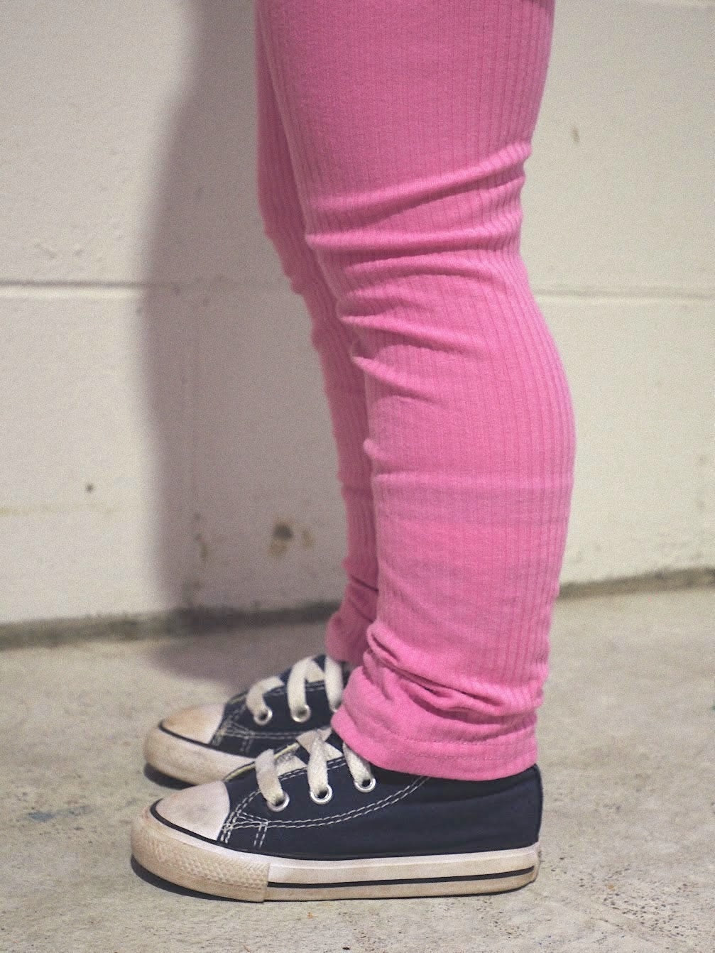 Ribbed Legging - Lolly Pink bel & bow