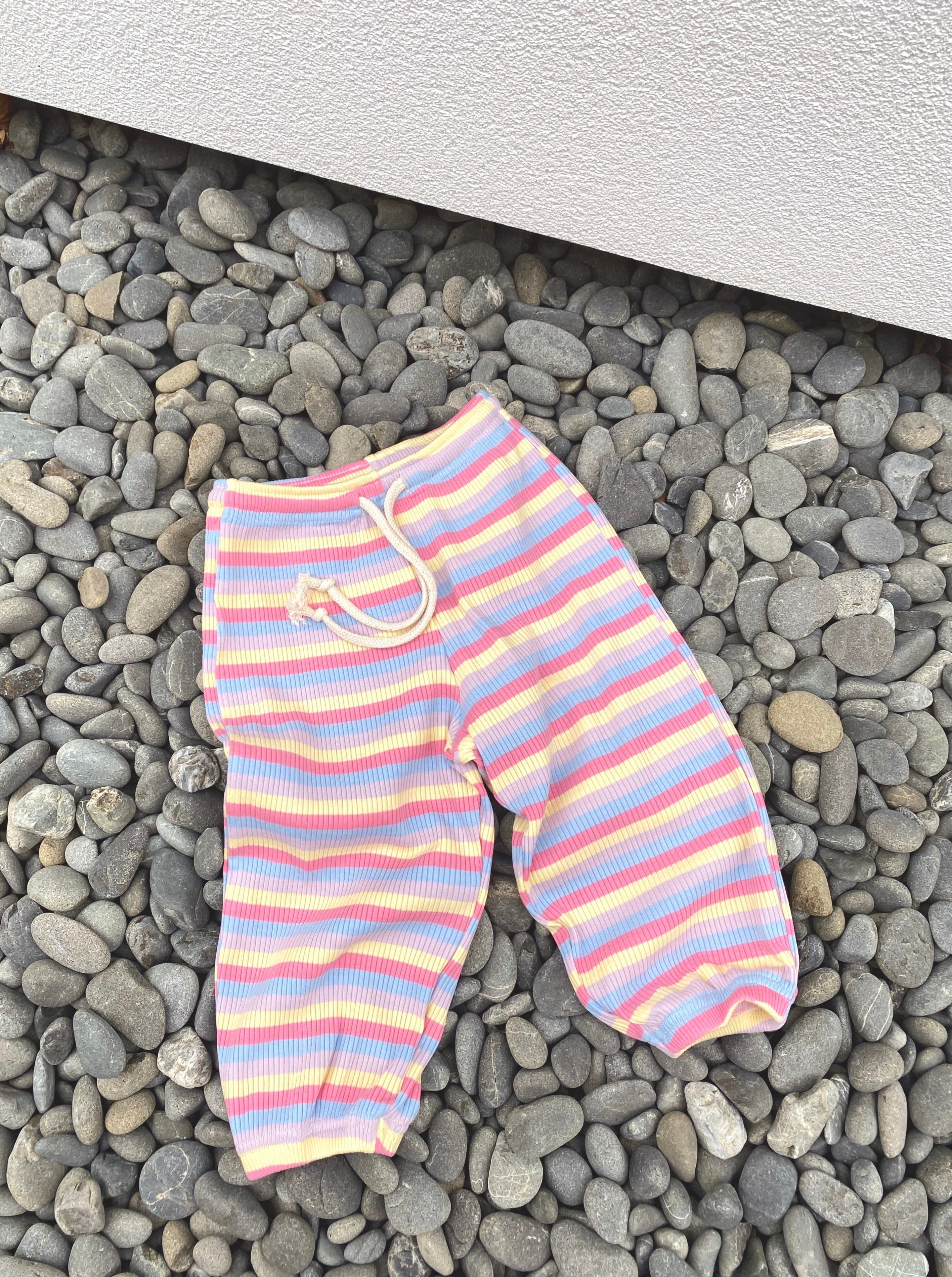 Stripe Ribbed Bubble Pants - Lolly