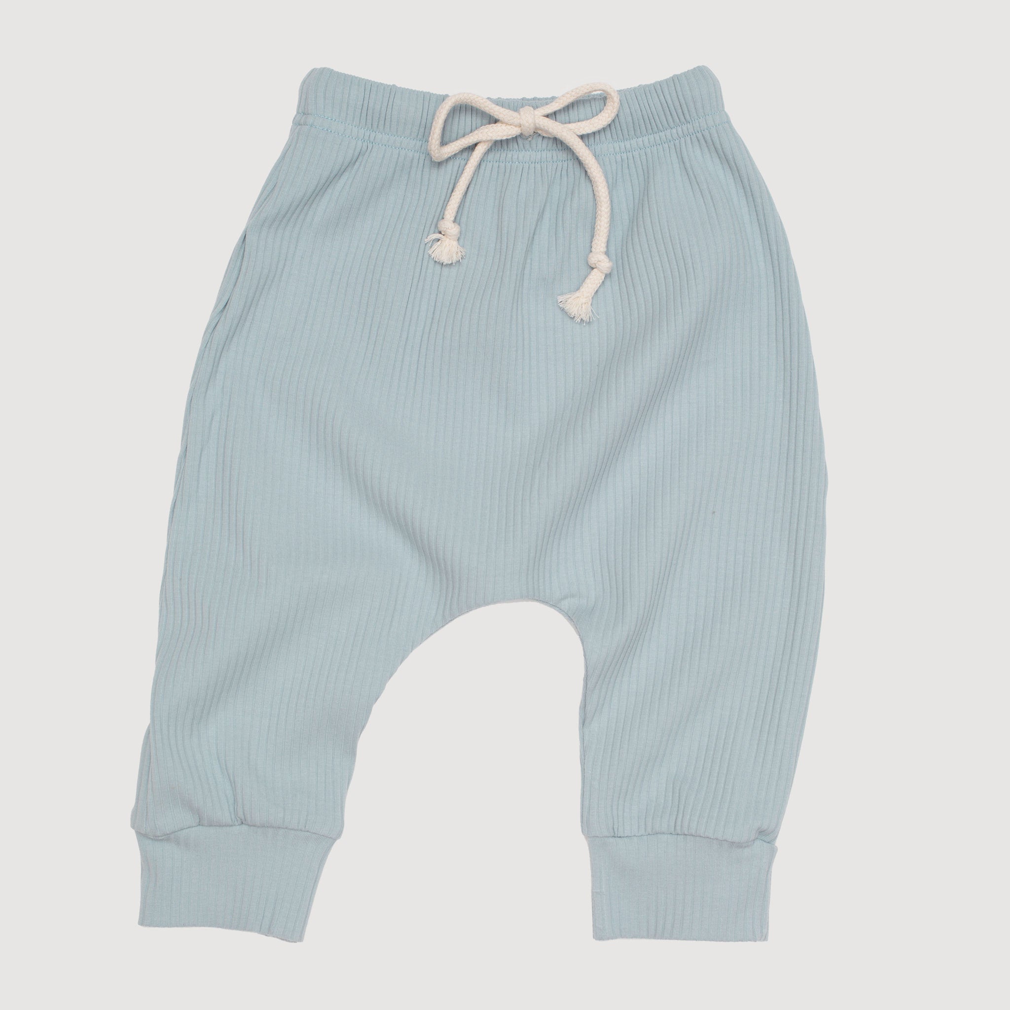 NEW COLOUR Ribbed Harem Track Pants - Duck Egg Blue