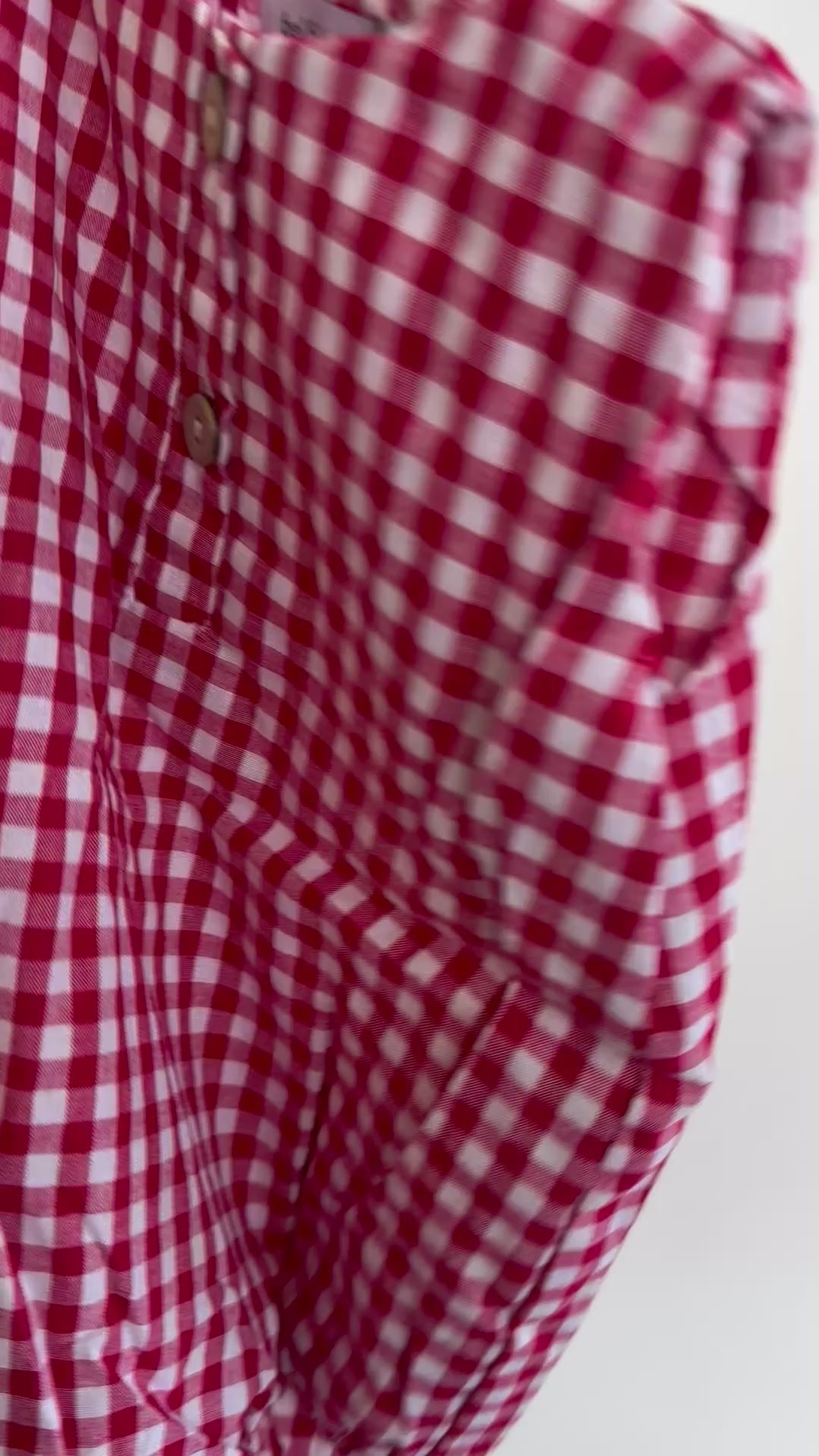 Gingham Bubble Romper - Red