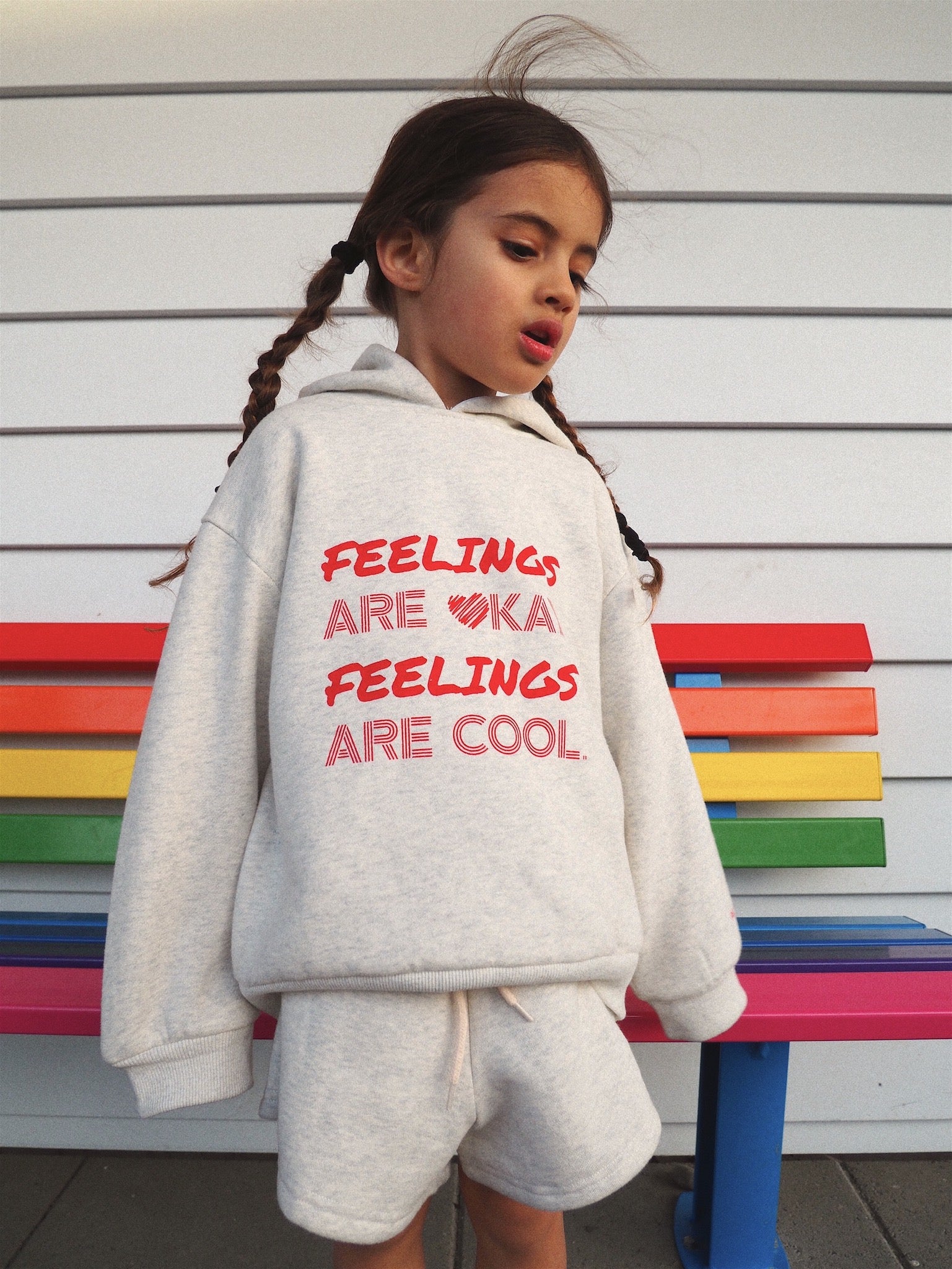 Feelings Are Okay Fleece Set - Oatmeal Marle