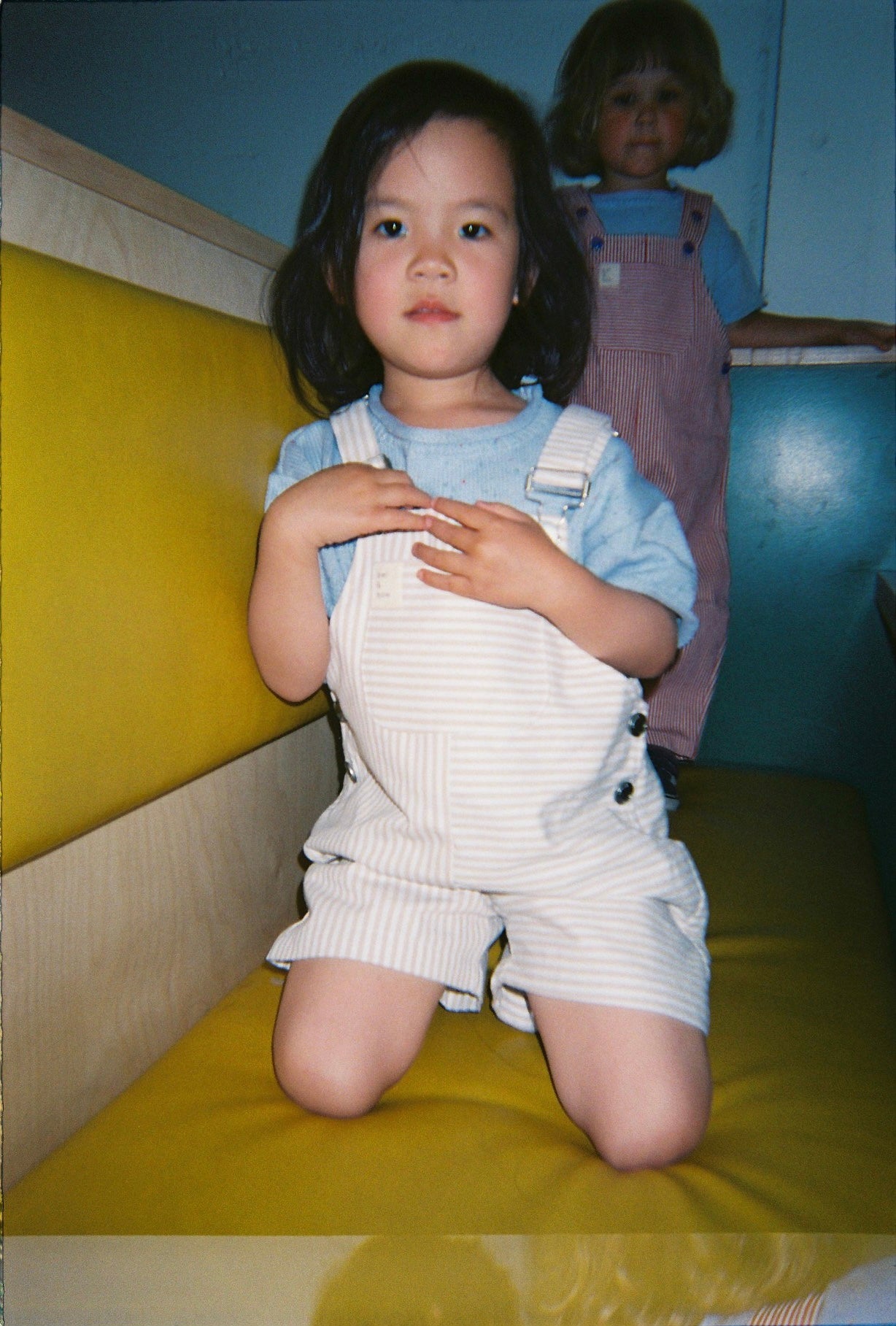 Shortall - Natural Stripe bel & bow