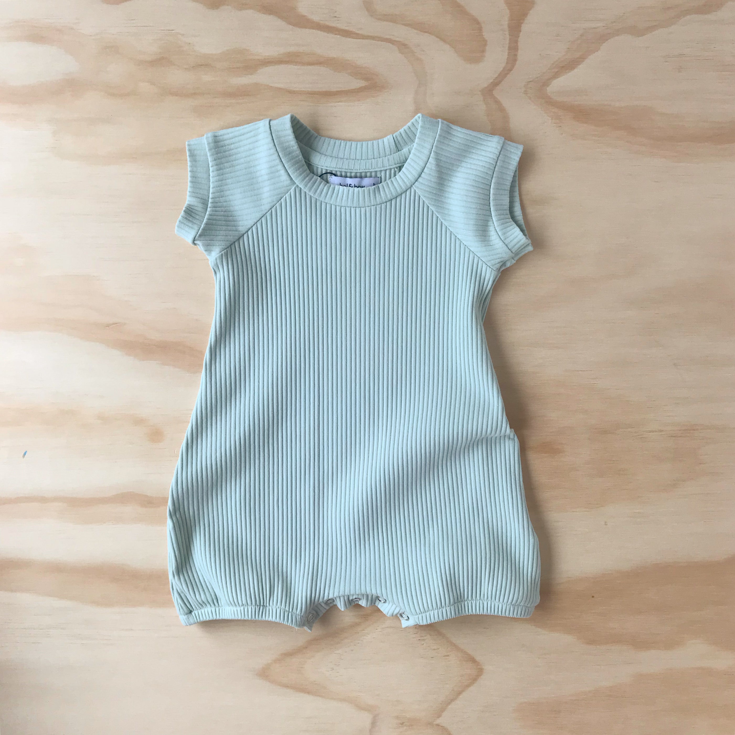 Ribbed Everyday Playsuit - Mint bel & bow