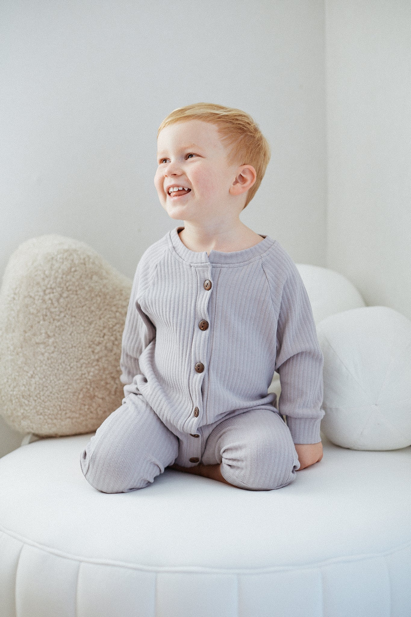 Wide Ribbed Raglan Jumpsuit - Dove bel & bow