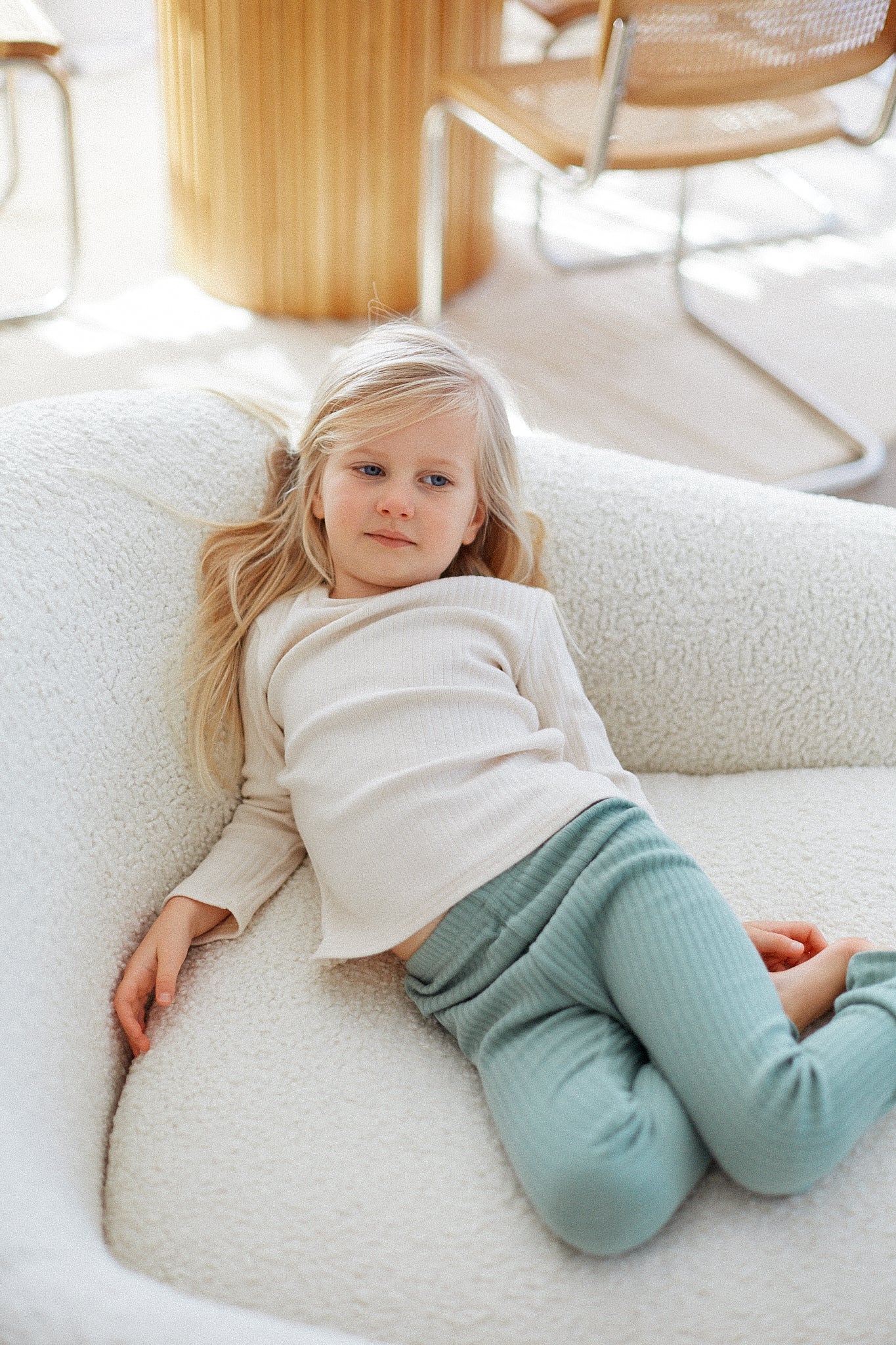 Wide Ribbed Legging - Bayleaf bel & bow