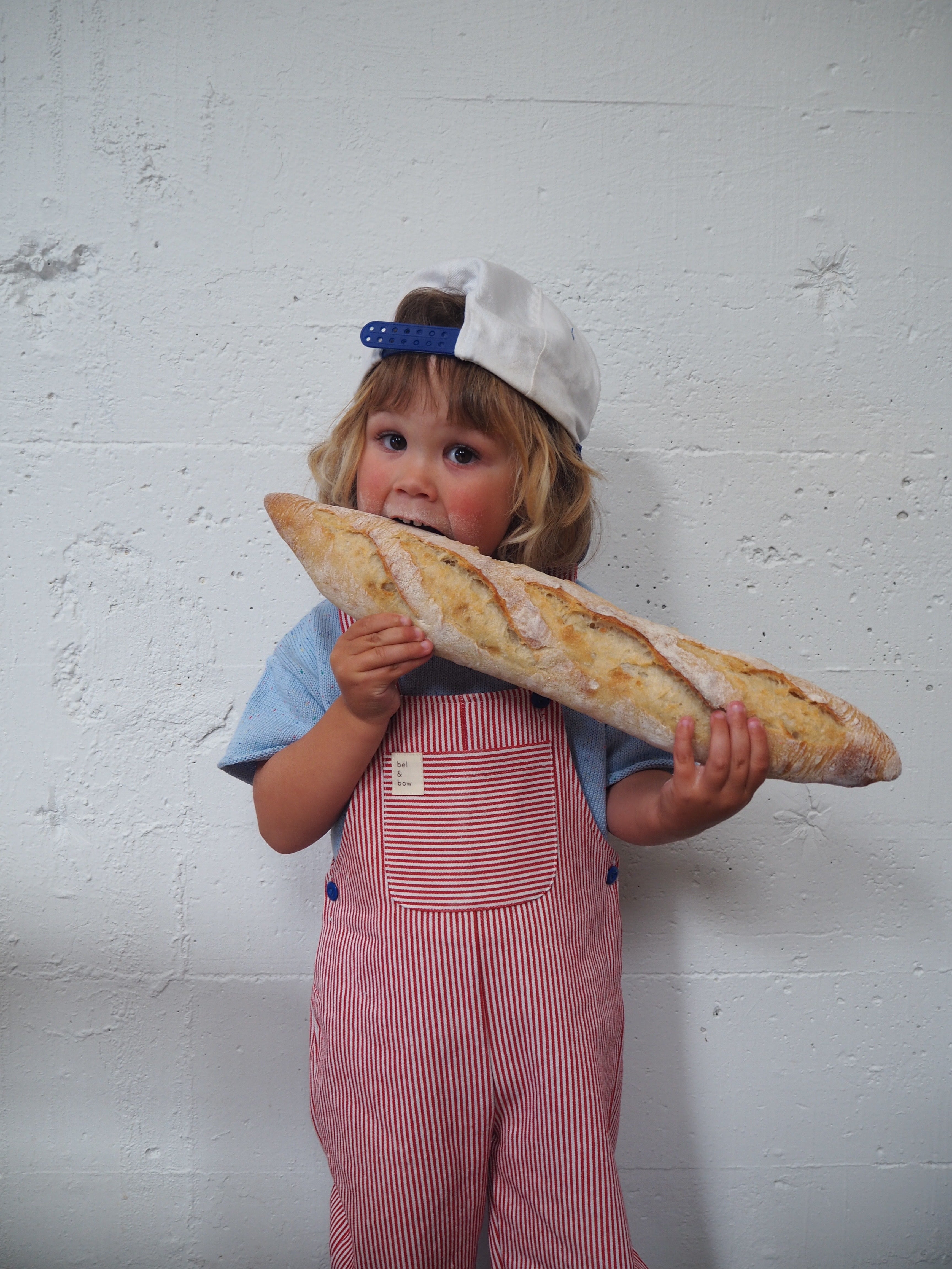 Overall - Red Stripe bel & bow