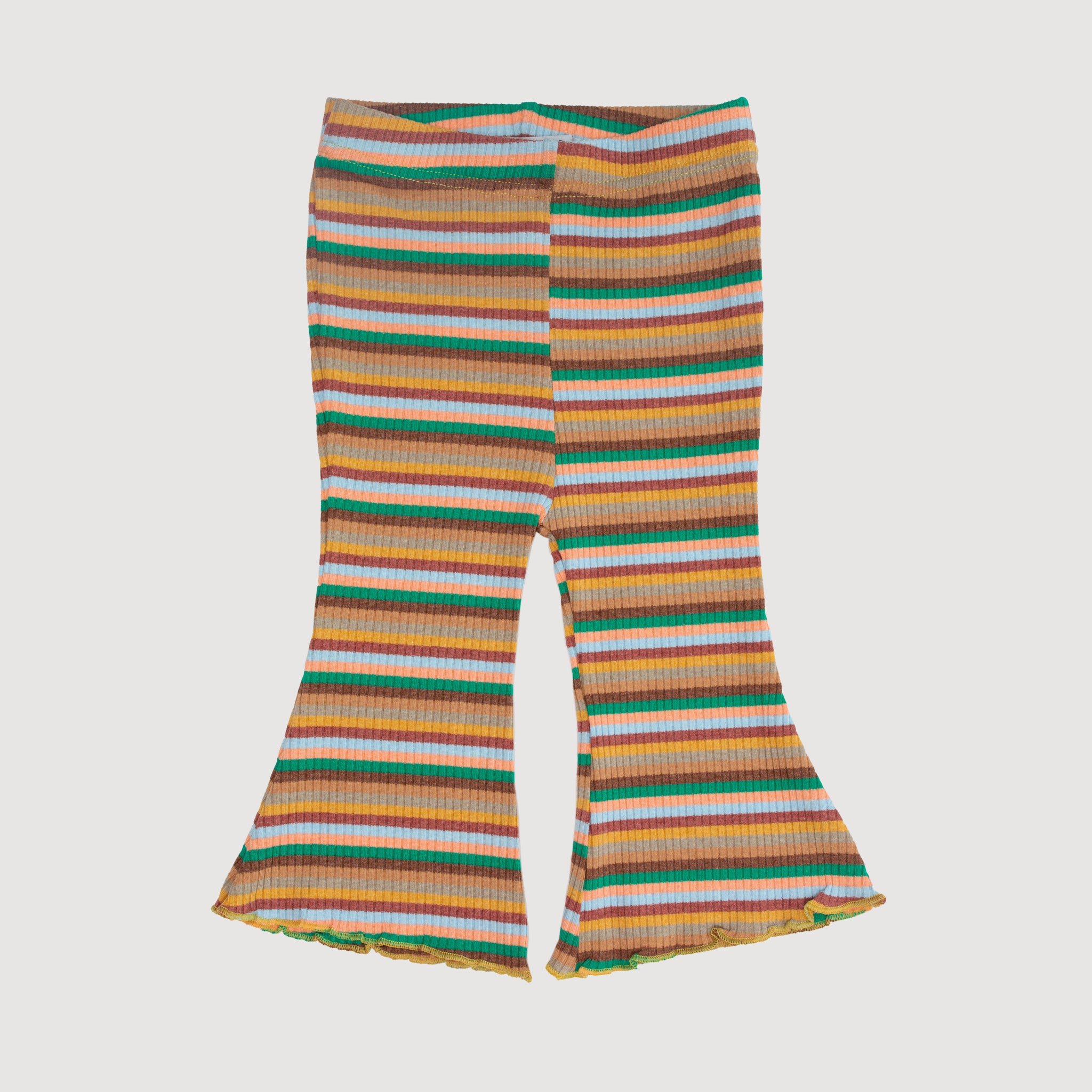 Ribbed Bell Bottoms - Tan Stripes – bel & bow