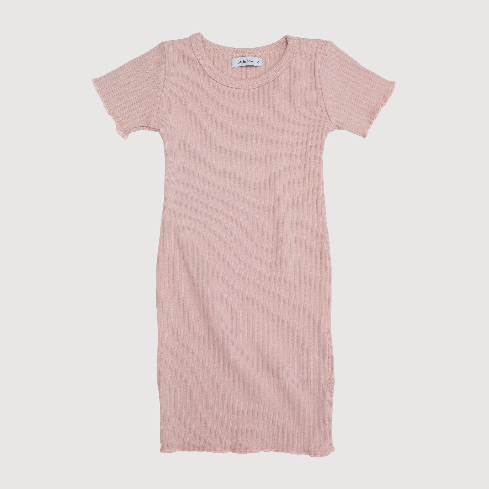 Wide Ribbed Dress - Bisque bel & bow