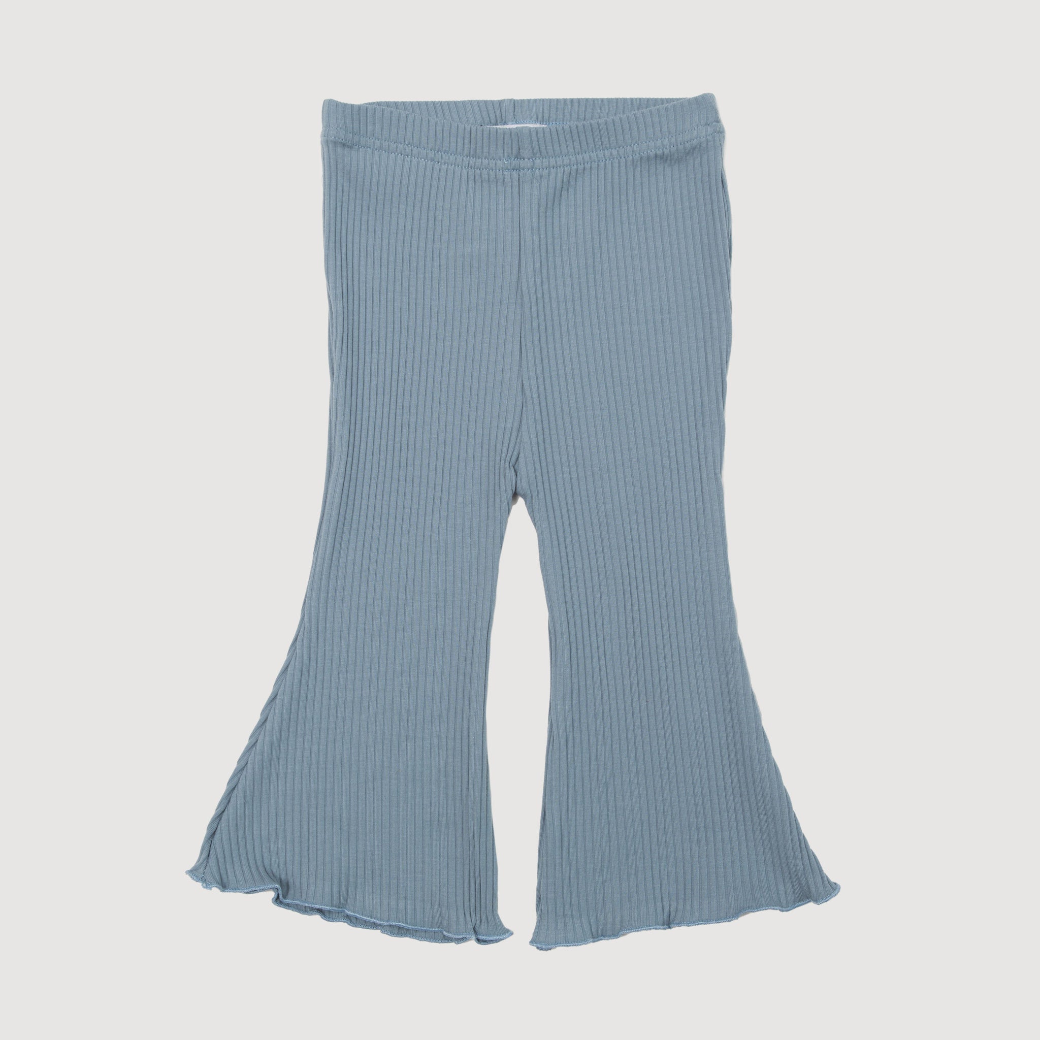 Ribbed Bell Bottoms - Dusty Blue bel & bow