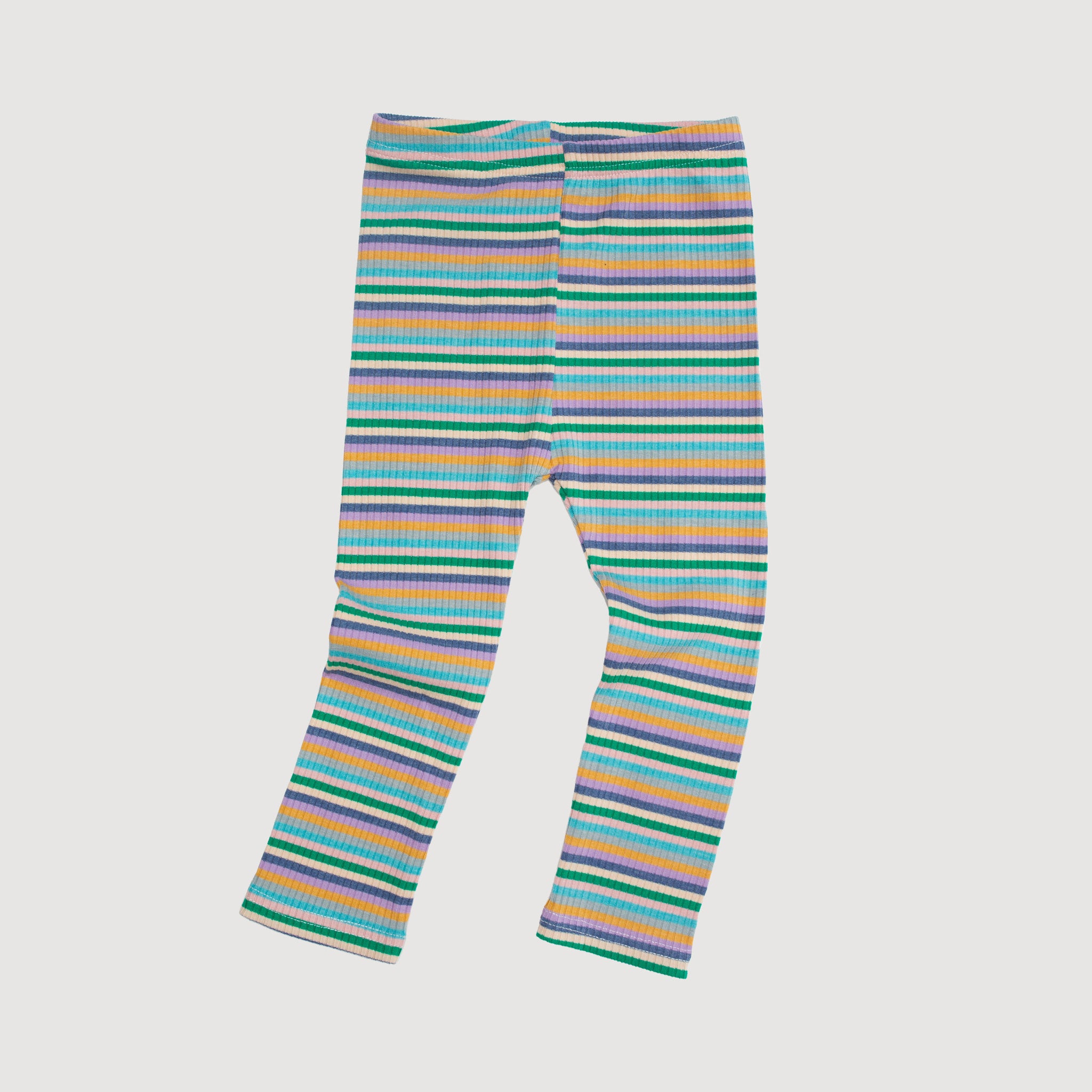 Ribbed Legging - Blue Stripes bel & bow