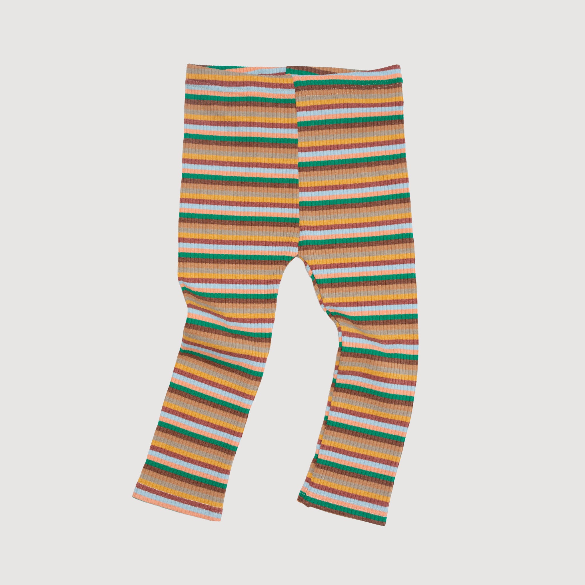 Ribbed Legging - Tan Stripes bel & bow