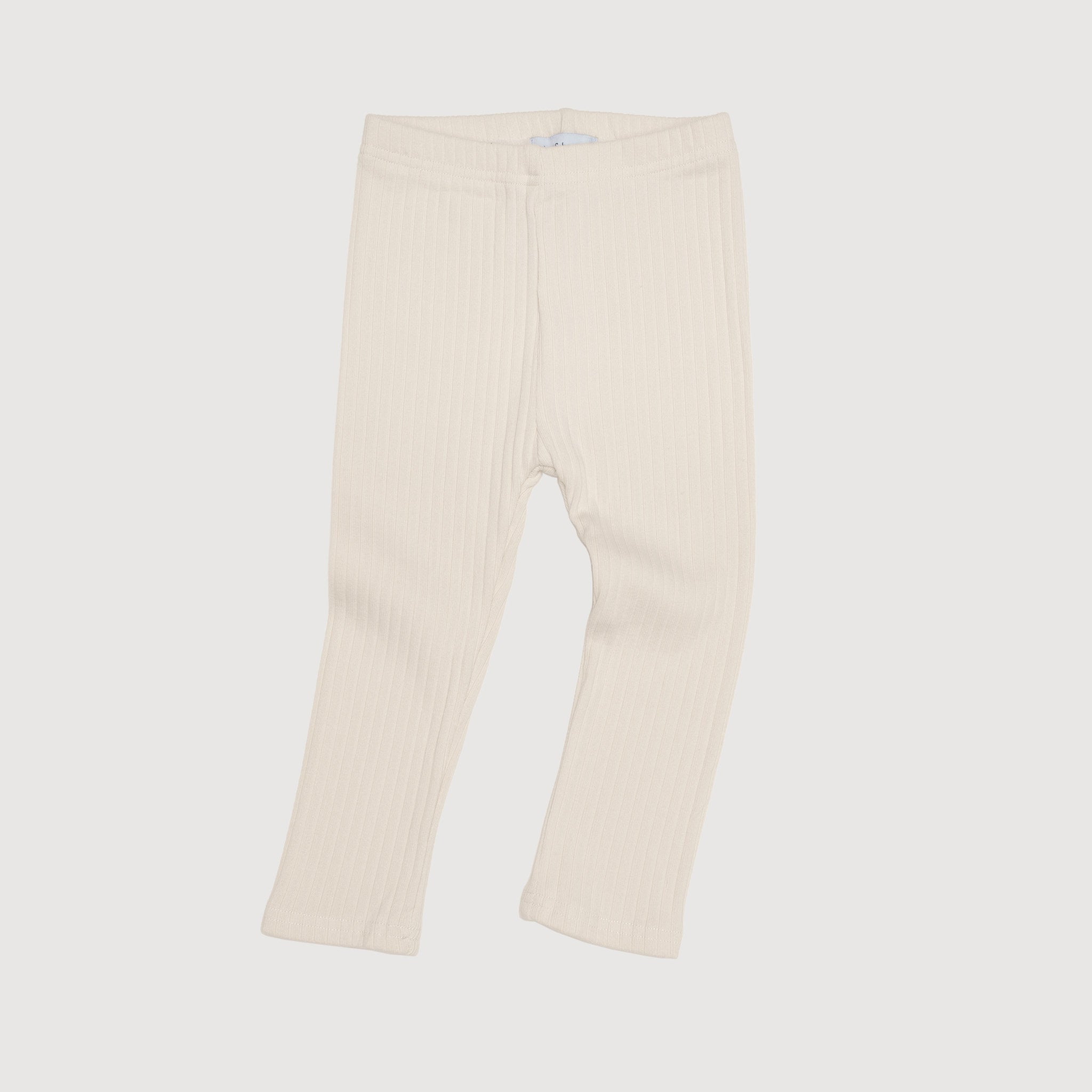Wide Ribbed Legging - Milk bel & bow