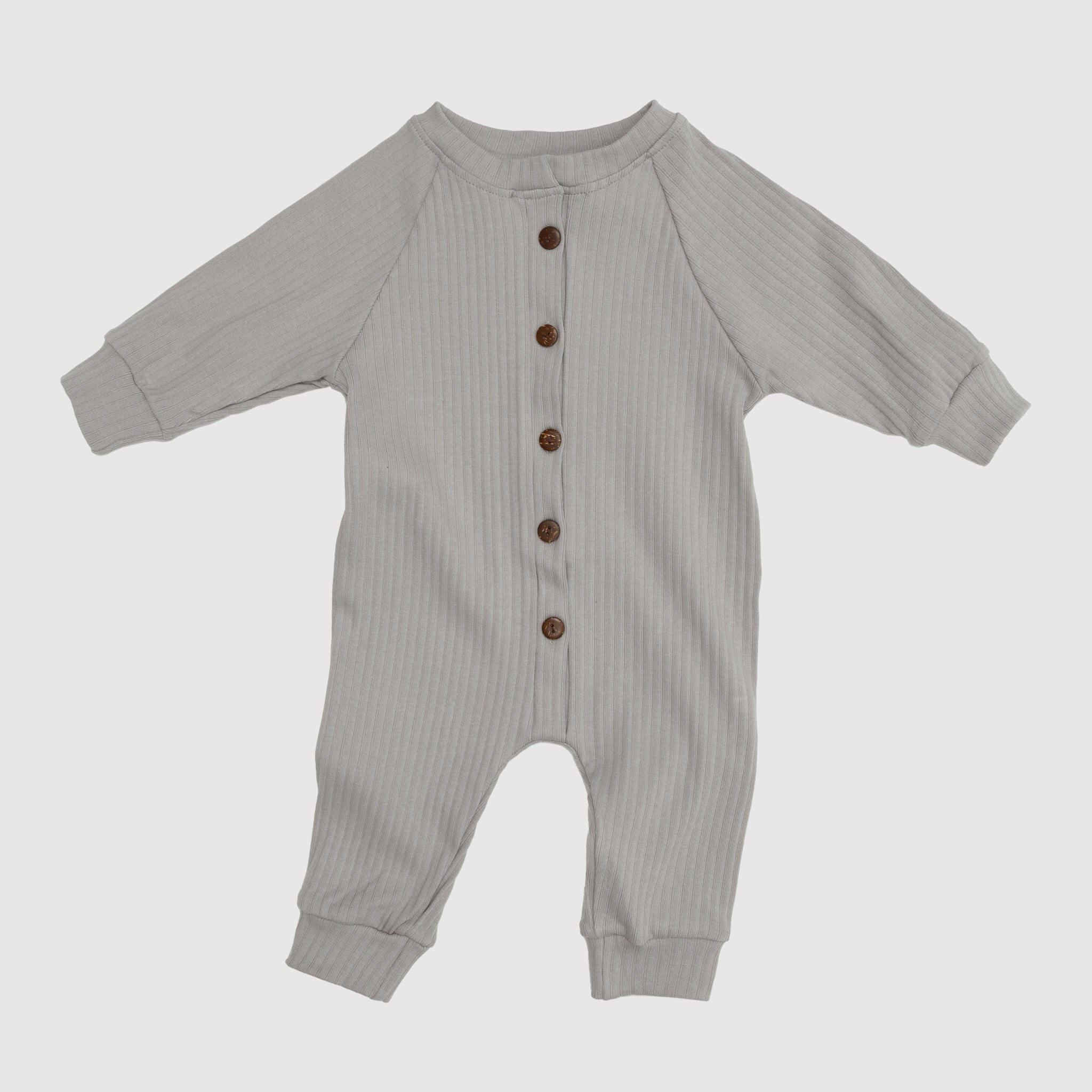 Wide Ribbed Raglan Jumpsuit - Dove bel & bow