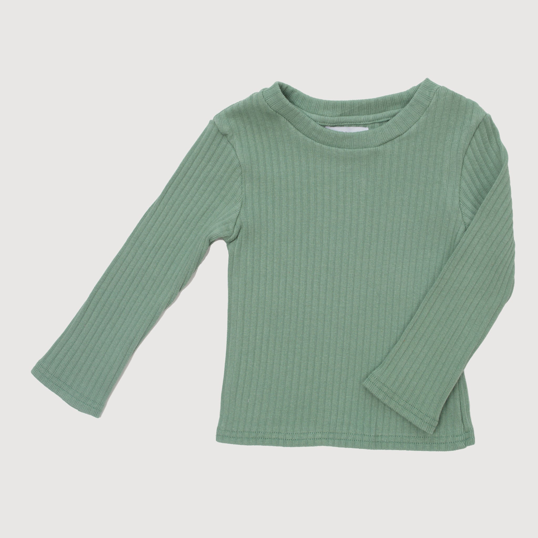 Wide Ribbed Long Sleeve Top - Bayleaf bel & bow