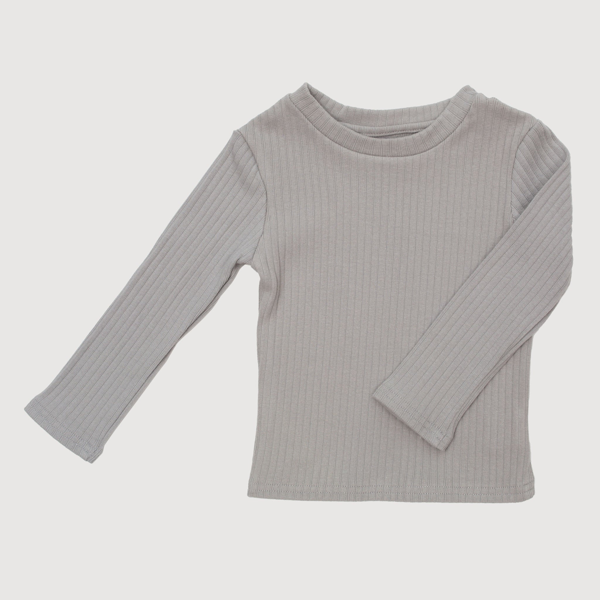 Wide Ribbed Long Sleeve Top - Dove bel & bow