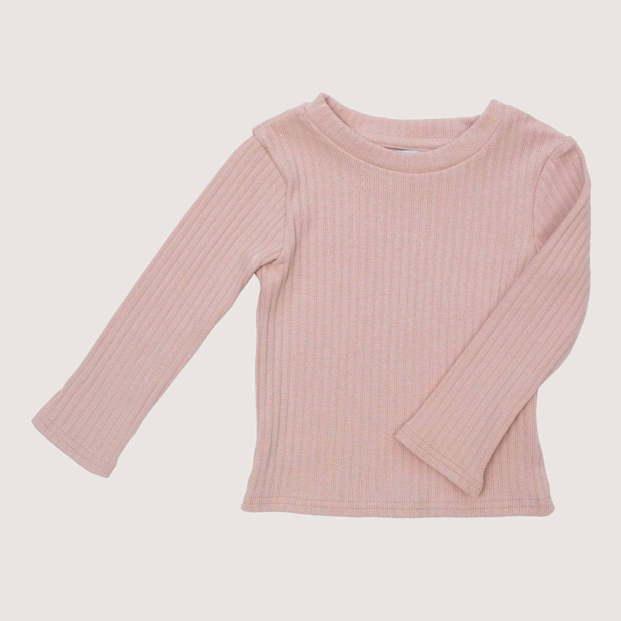 Wide Ribbed Long Sleeve Top - Bisque bel & bow