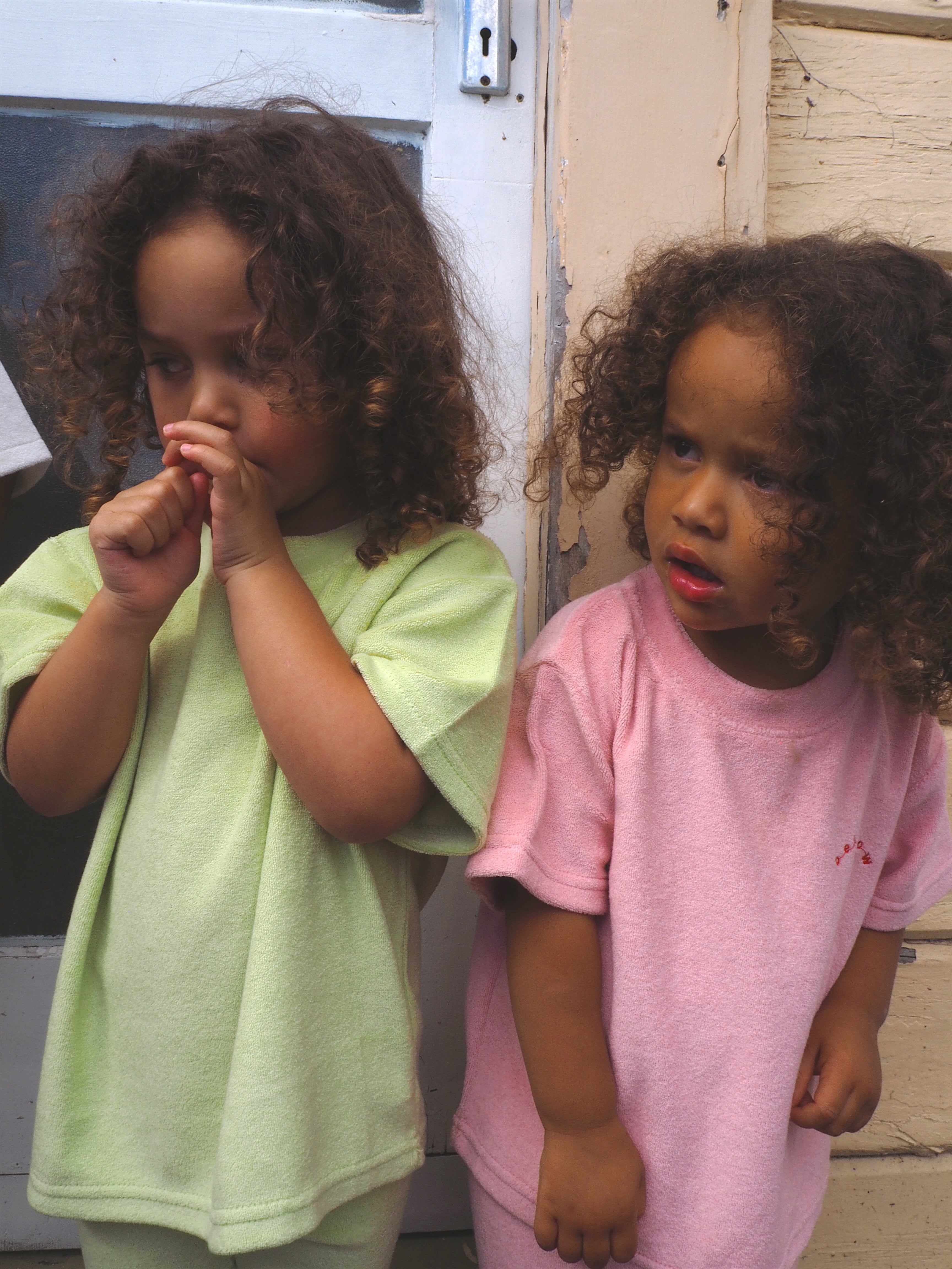 Terry Towel Relaxed Tee & Bike Short Set - Green bel & bow