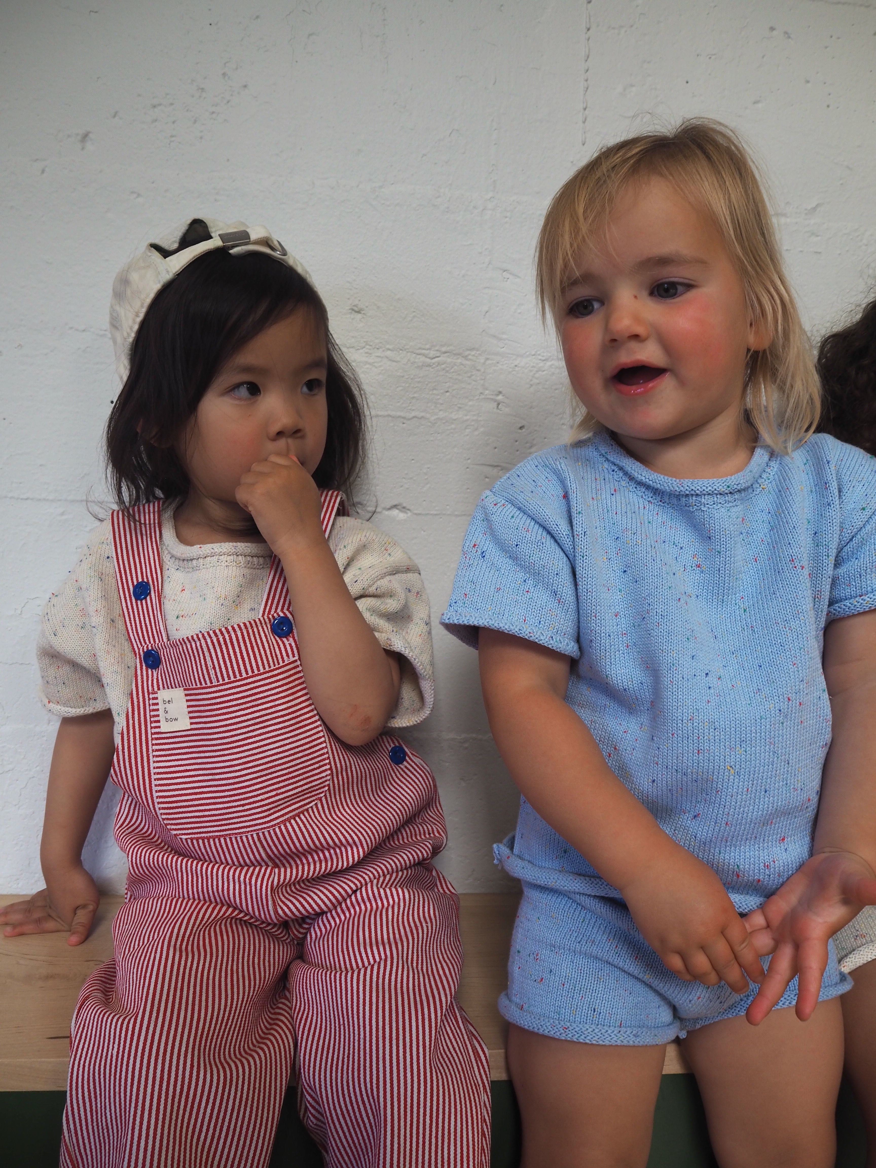 Sprinkle Summer Knit Set - Baby Blue bel & bow