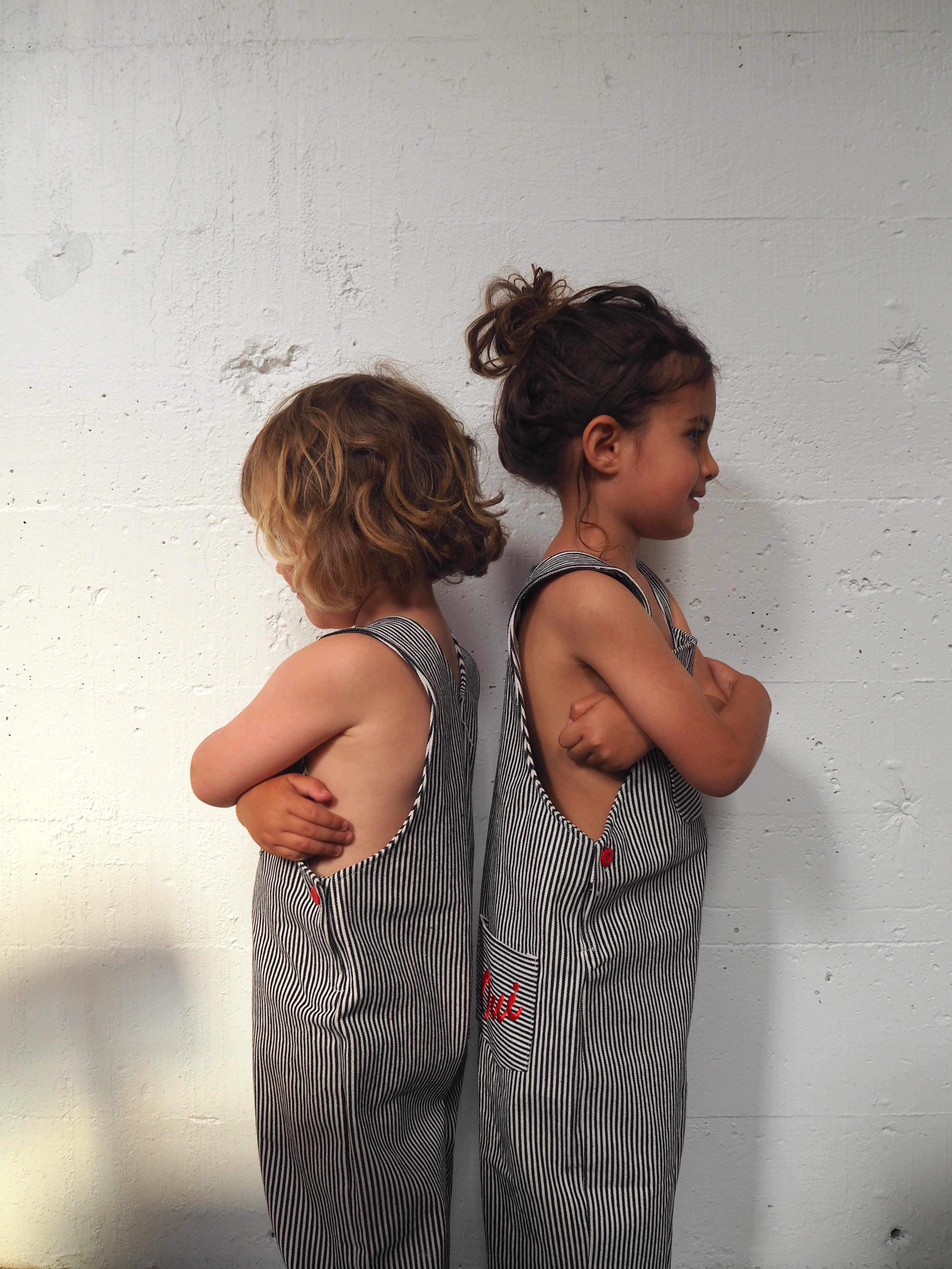 Overall - Black Stripe bel & bow
