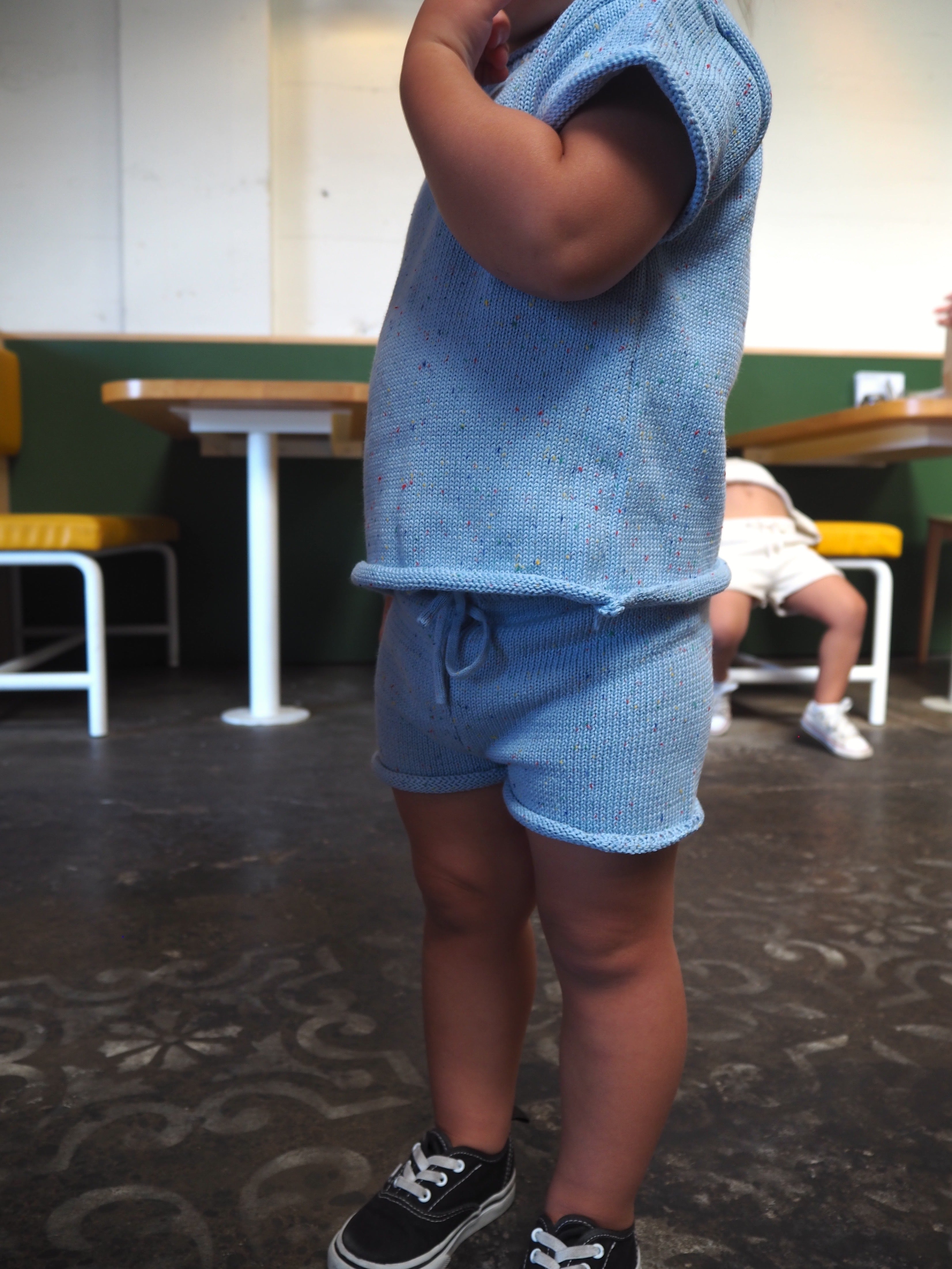 Sprinkle Summer Knit Set - Baby Blue bel & bow