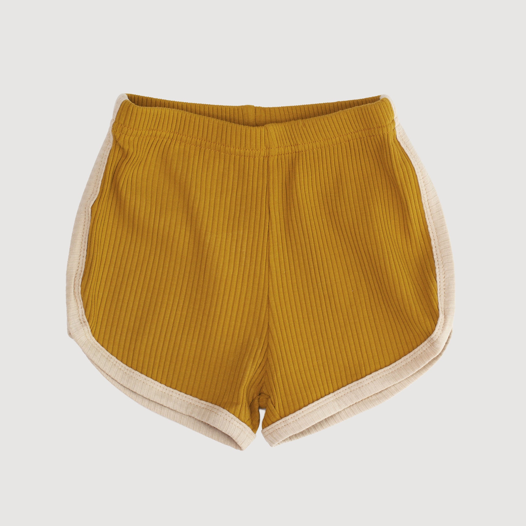 Retro Ribbed Shorts - Gold bel & bow
