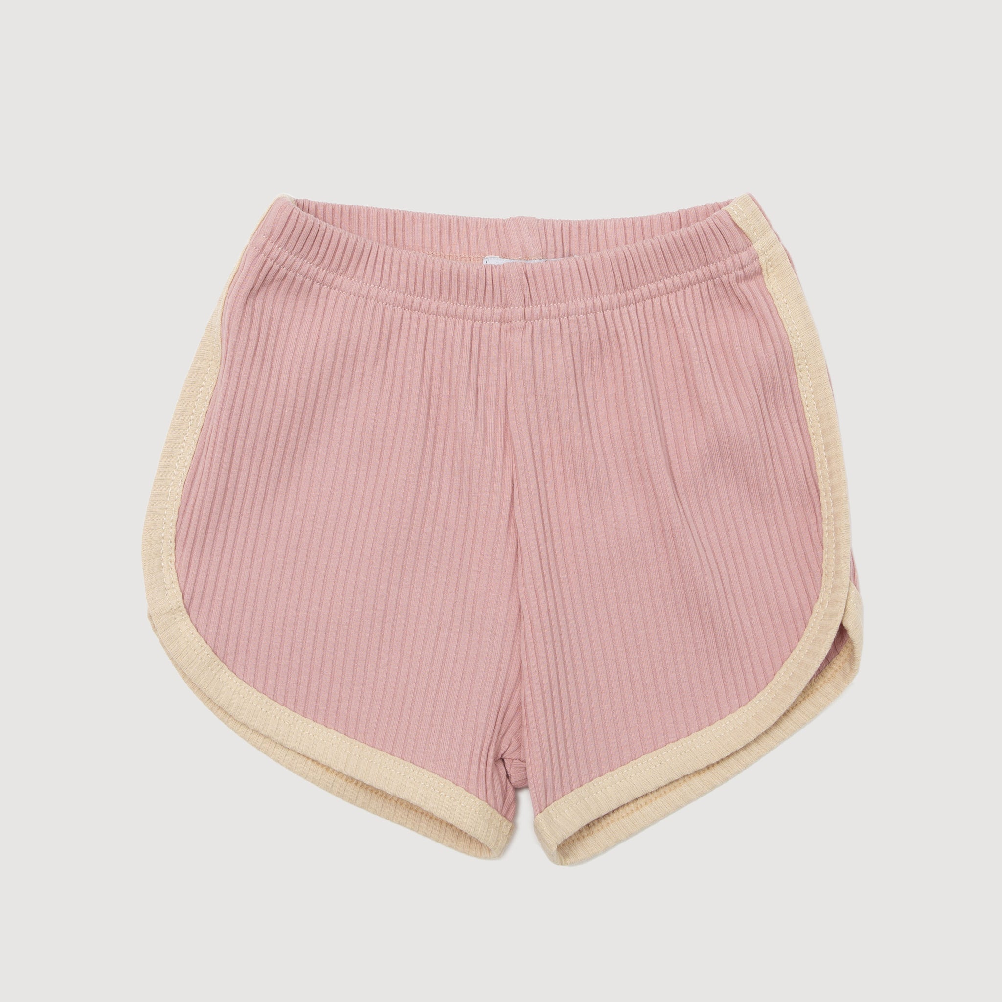 Retro Ribbed Shorts - Musk Pink bel & bow