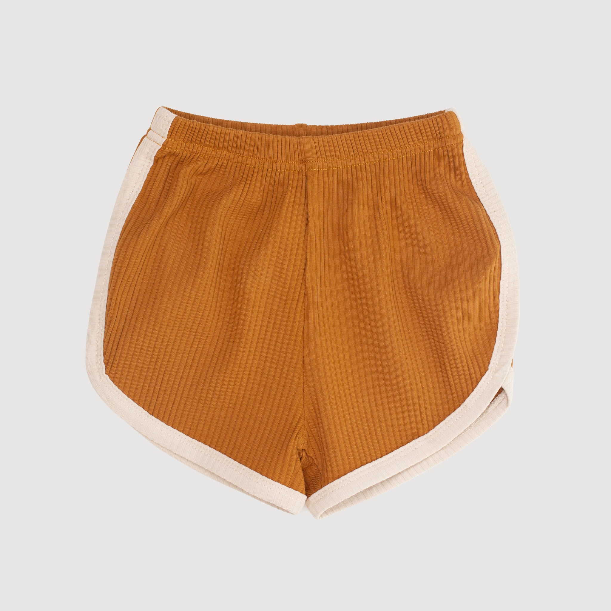 Retro Ribbed Shorts - Mustard bel & bow