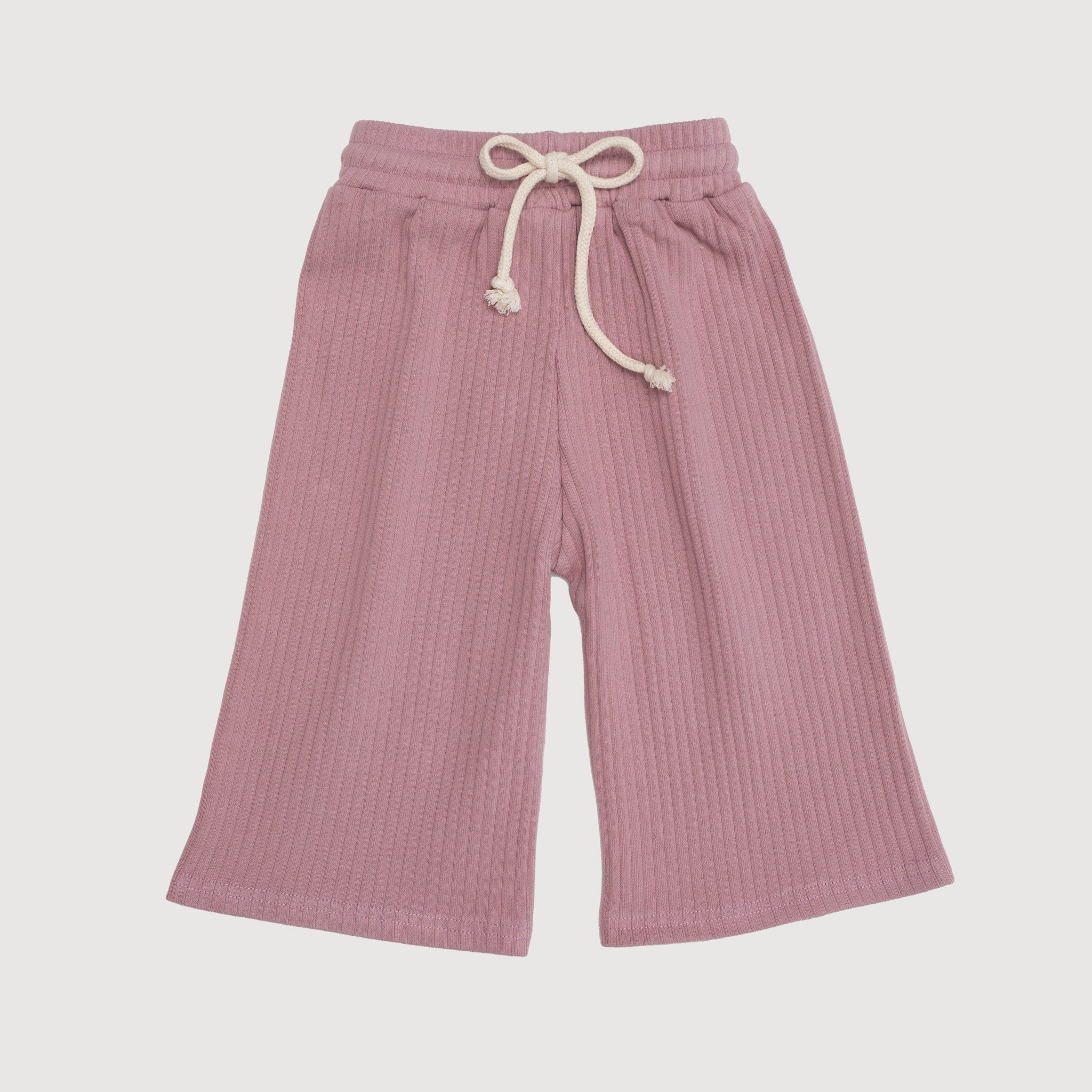 Wide Ribbed Crop Leg Pant - Mauve bel & bow