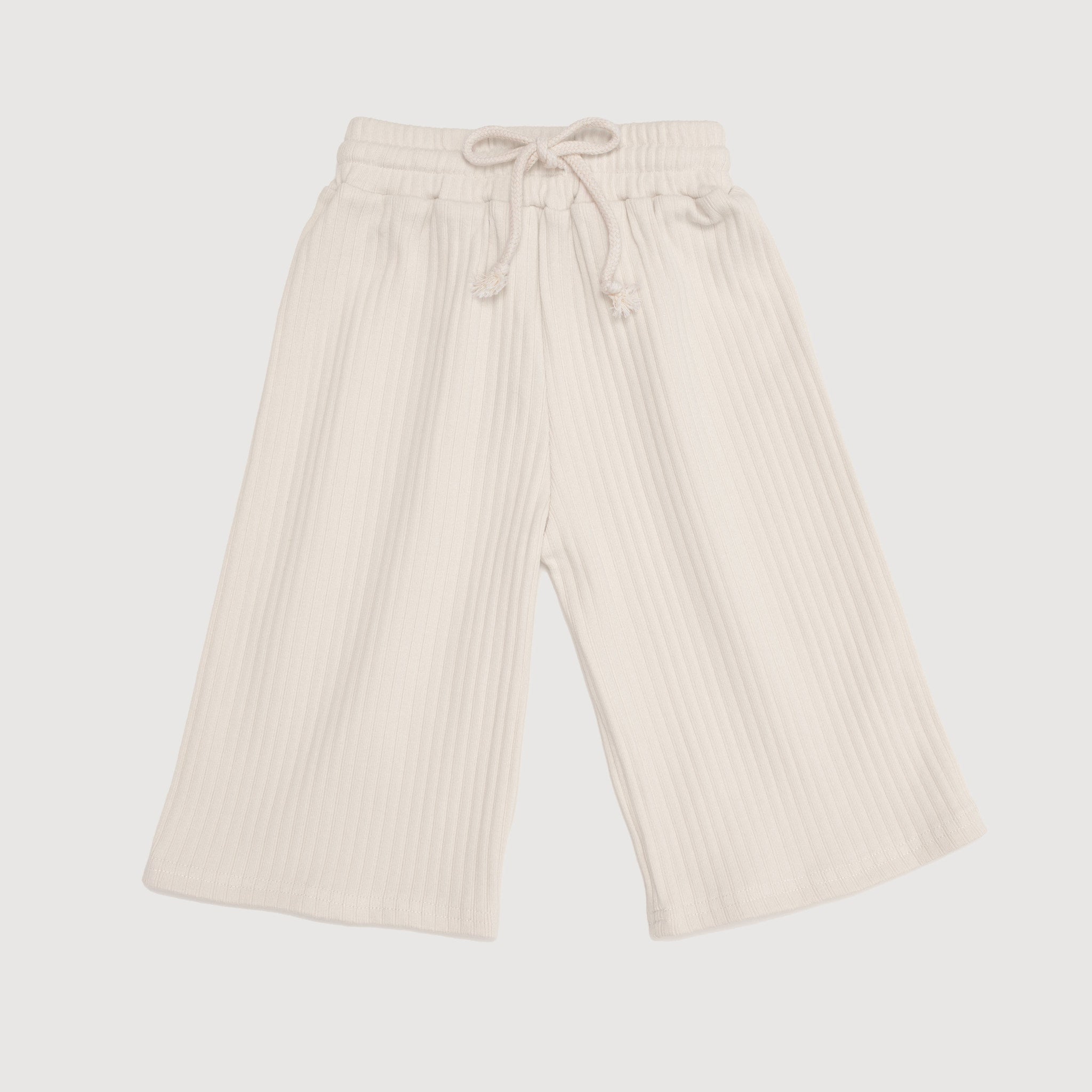 Wide Ribbed Crop Leg Pant - Milk bel & bow
