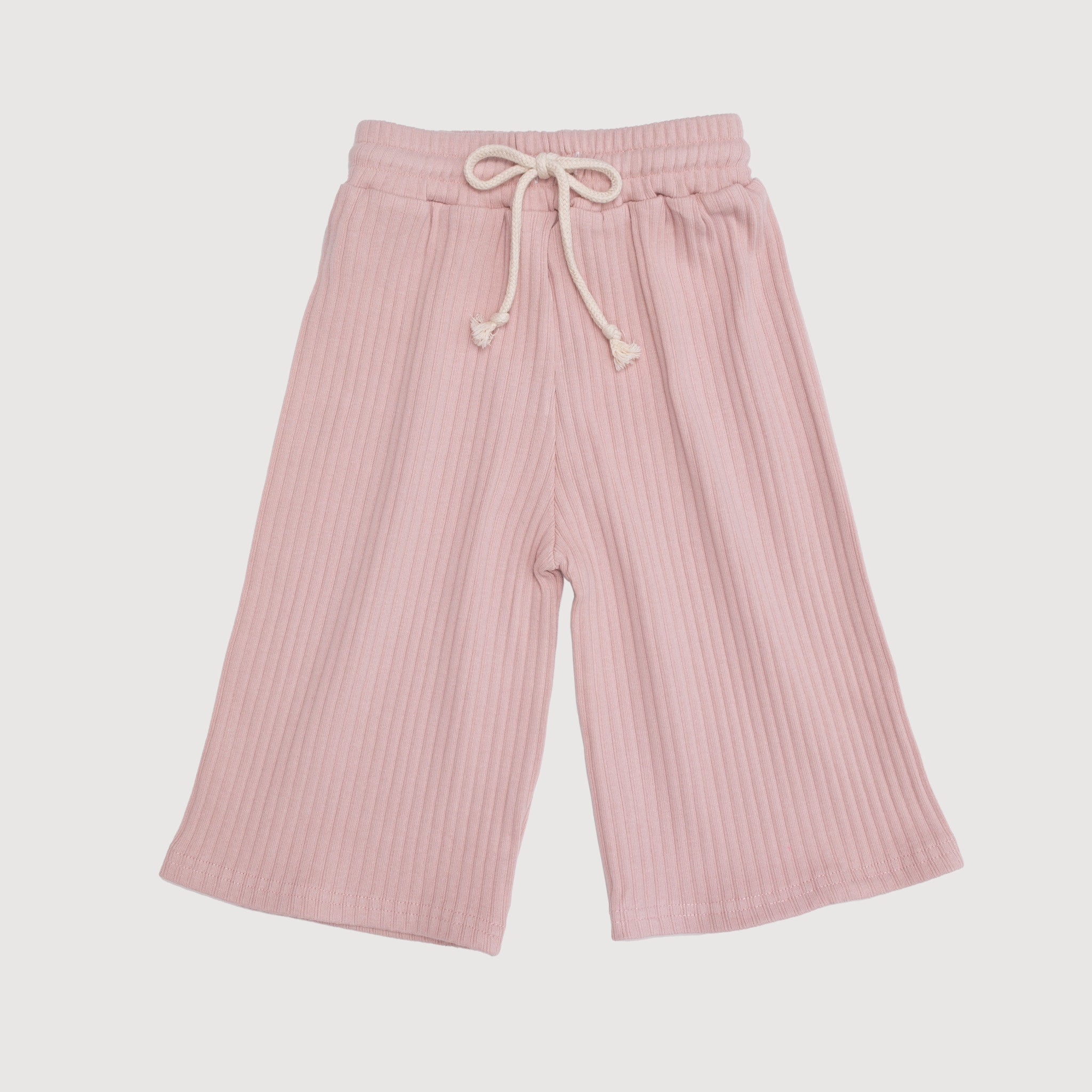 Wide Ribbed Crop Leg Pant - Bisque bel & bow