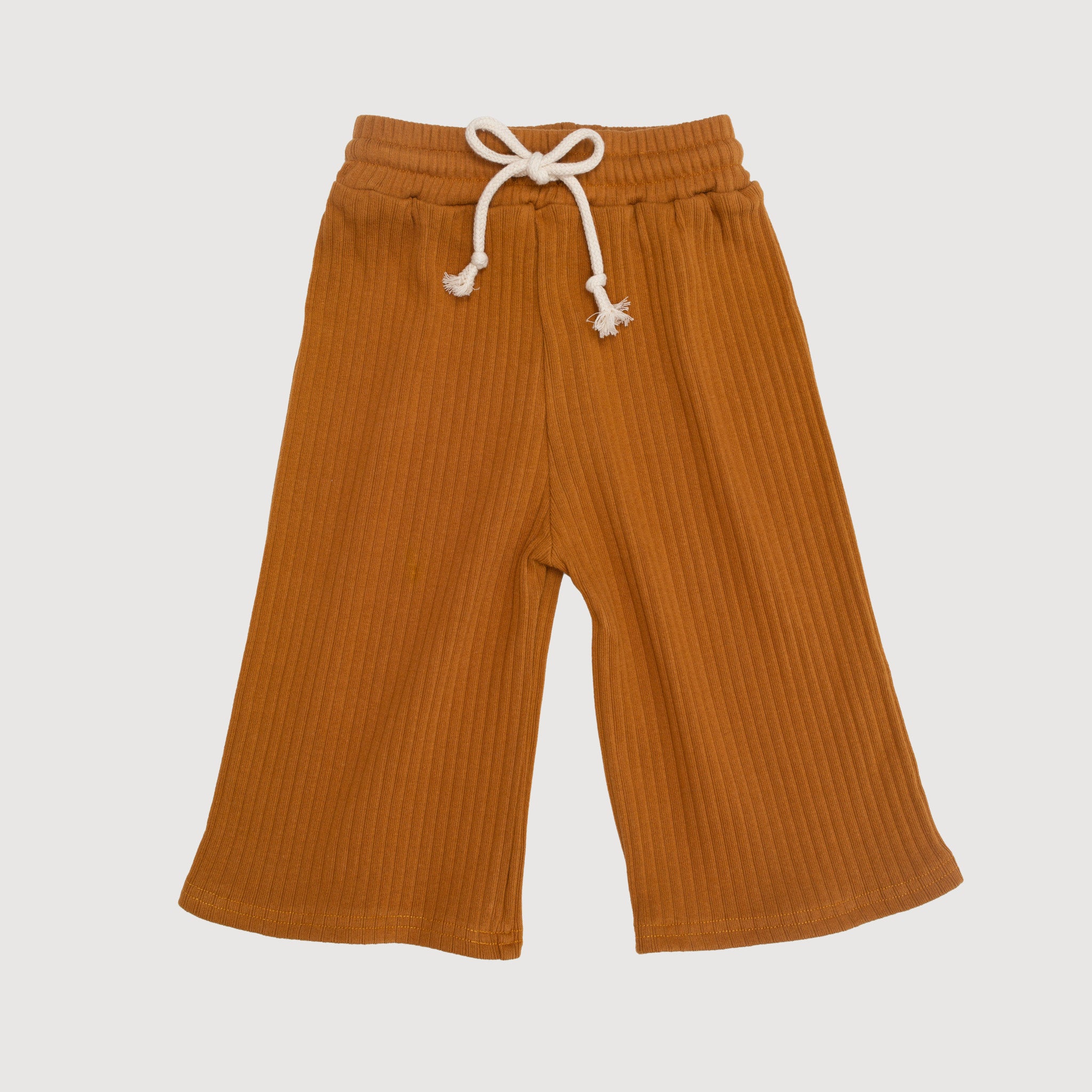 Wide Ribbed Crop Leg Pant - Ochre bel & bow